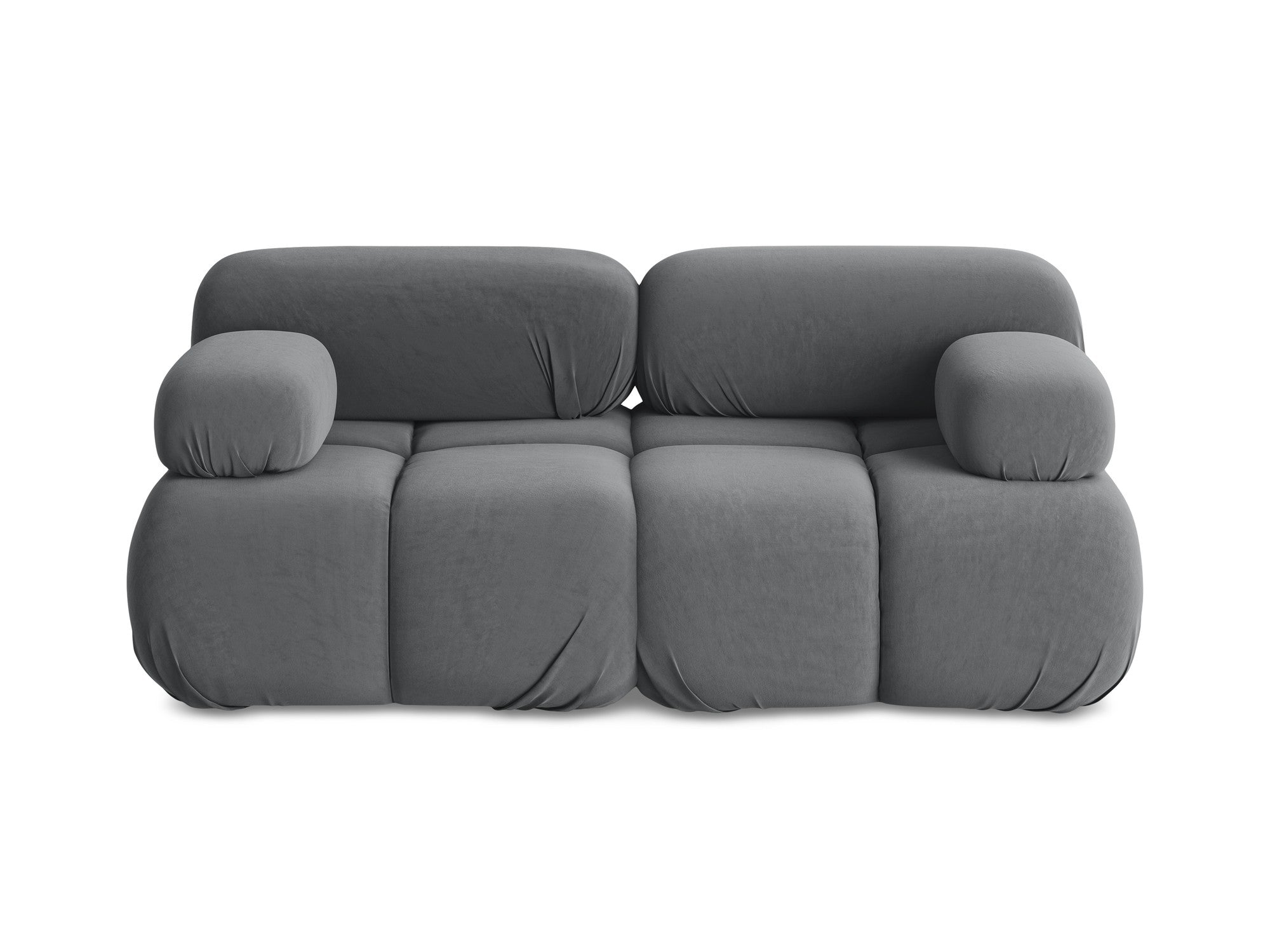 Sofa modulární sametová 2-místná LOKUA ocelově šedá