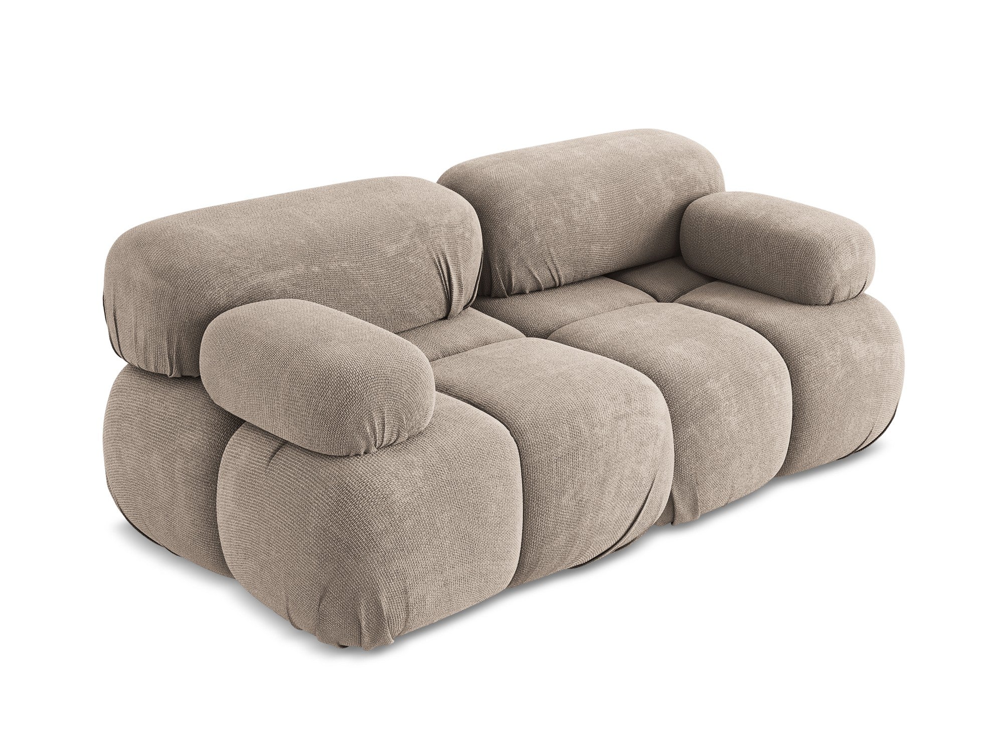 Modular 2-Seater Sofa LOKUA Dark Beige Chenille