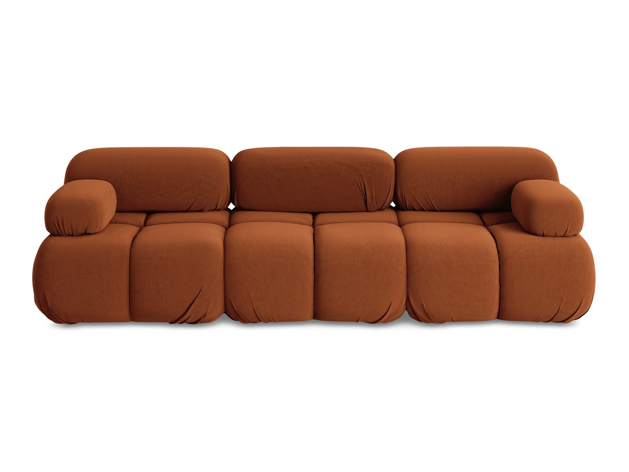 Velvet modular sofa for 3 people LOKUA terracotta