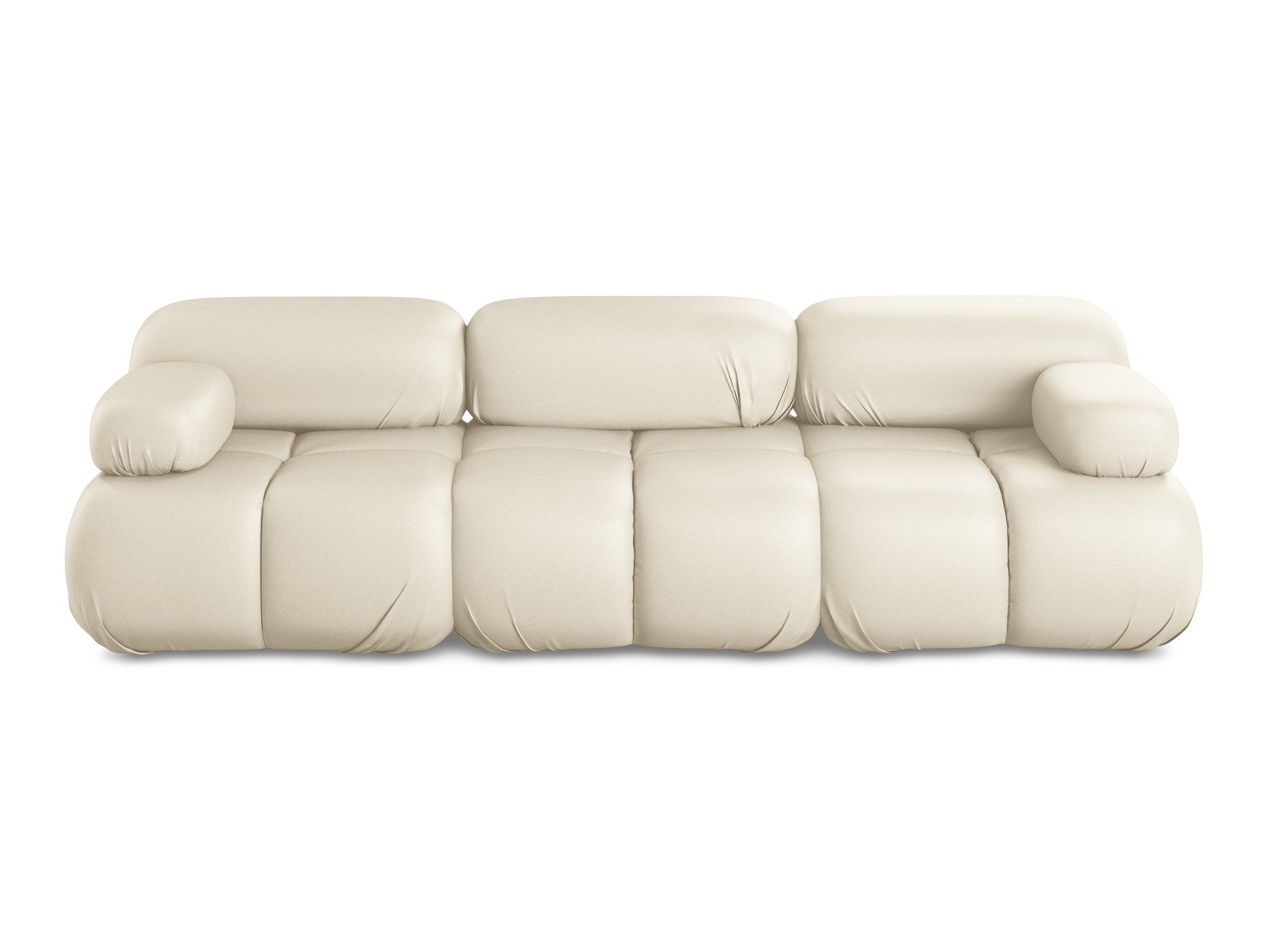 Modulární pohovka pro 3 osoby LOKUA světle béžová ekologická kůže