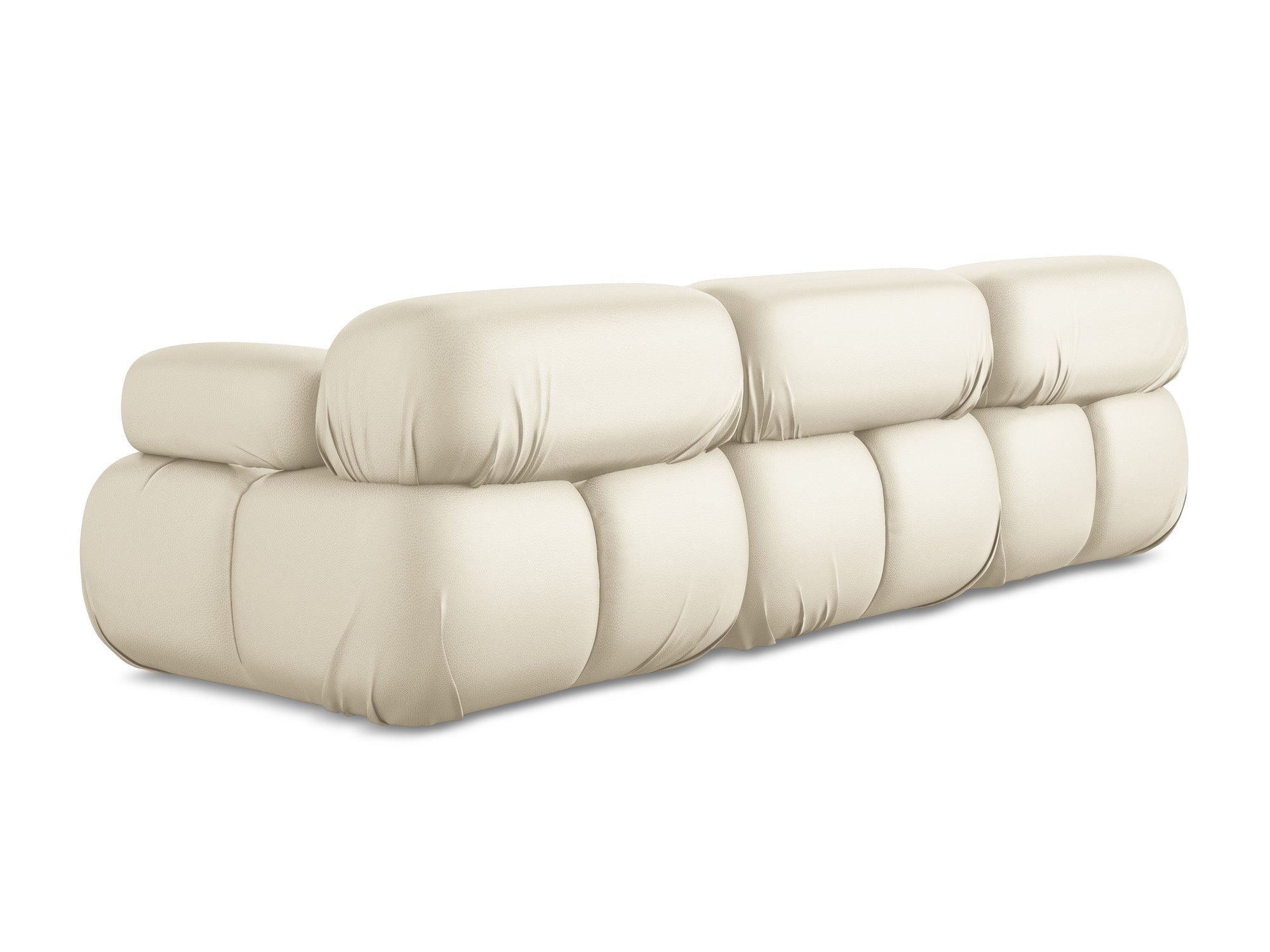 Modulární pohovka pro 3 osoby LOKUA světle béžová ekologická kůže