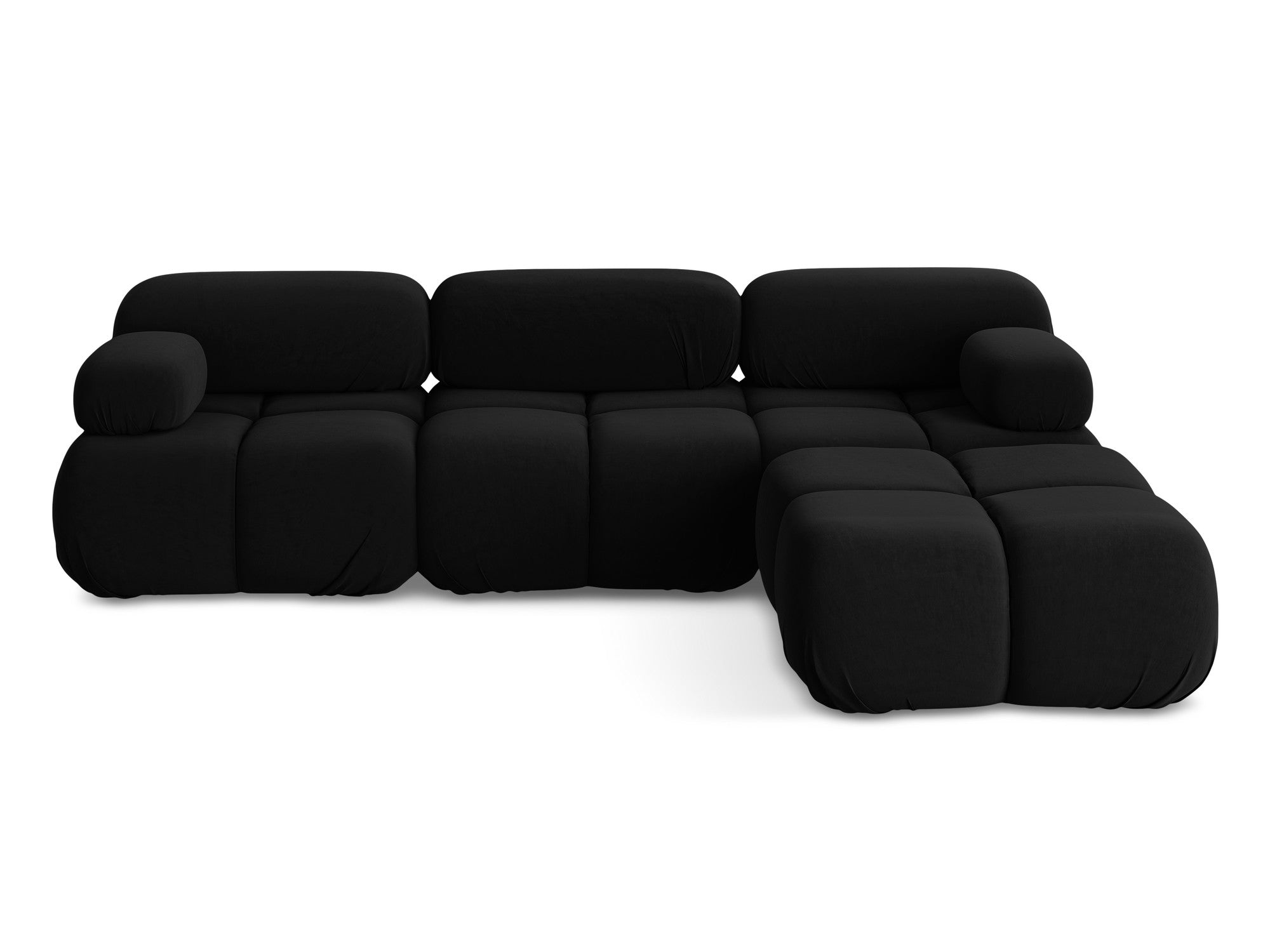 Universal velvet modular corner sofa LOKUA black