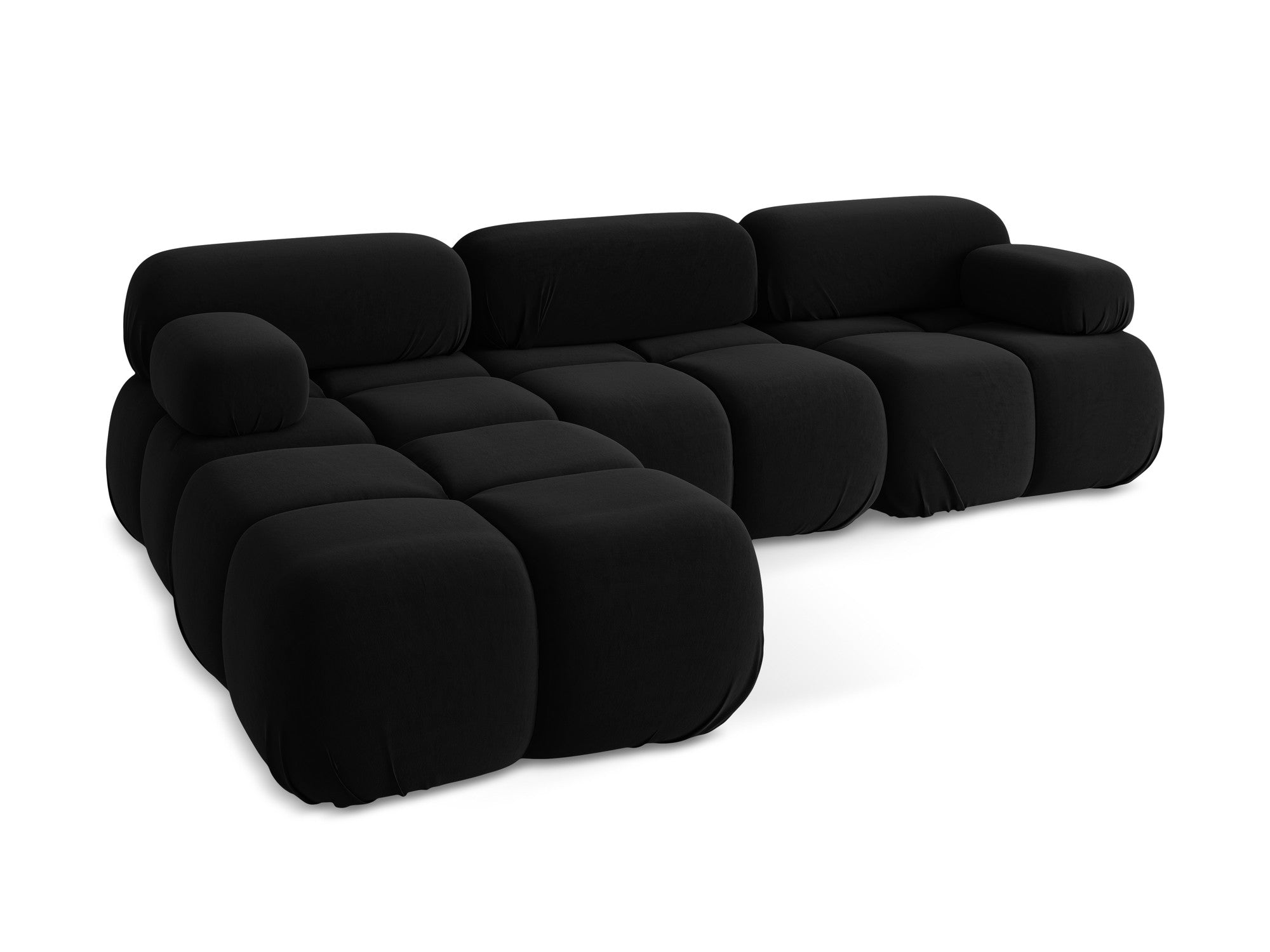 Universal velvet modular corner sofa LOKUA black