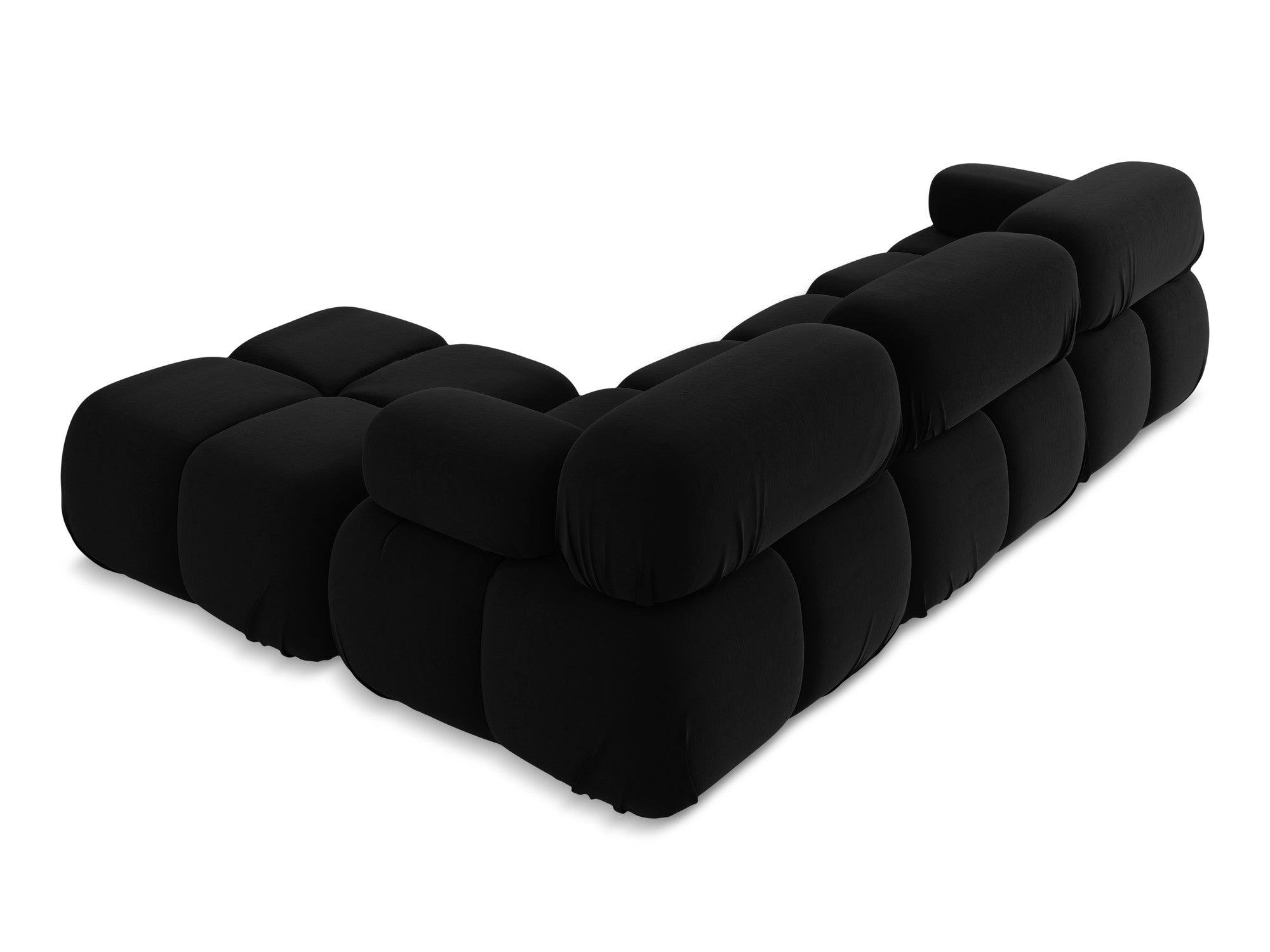 Universal velvet modular corner sofa LOKUA black