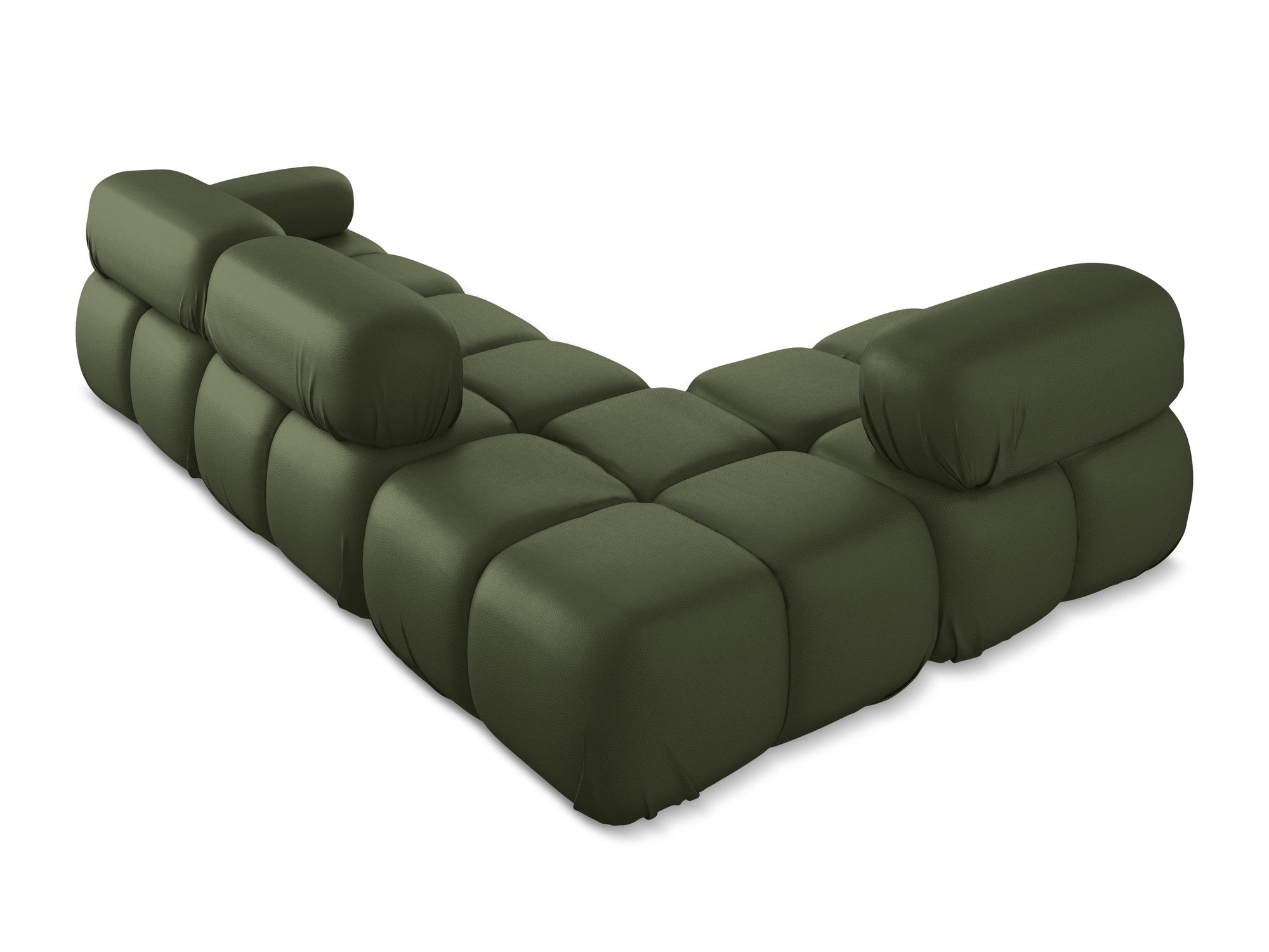 Left-sided modular corner sofa LOKUA dark green eco-leather