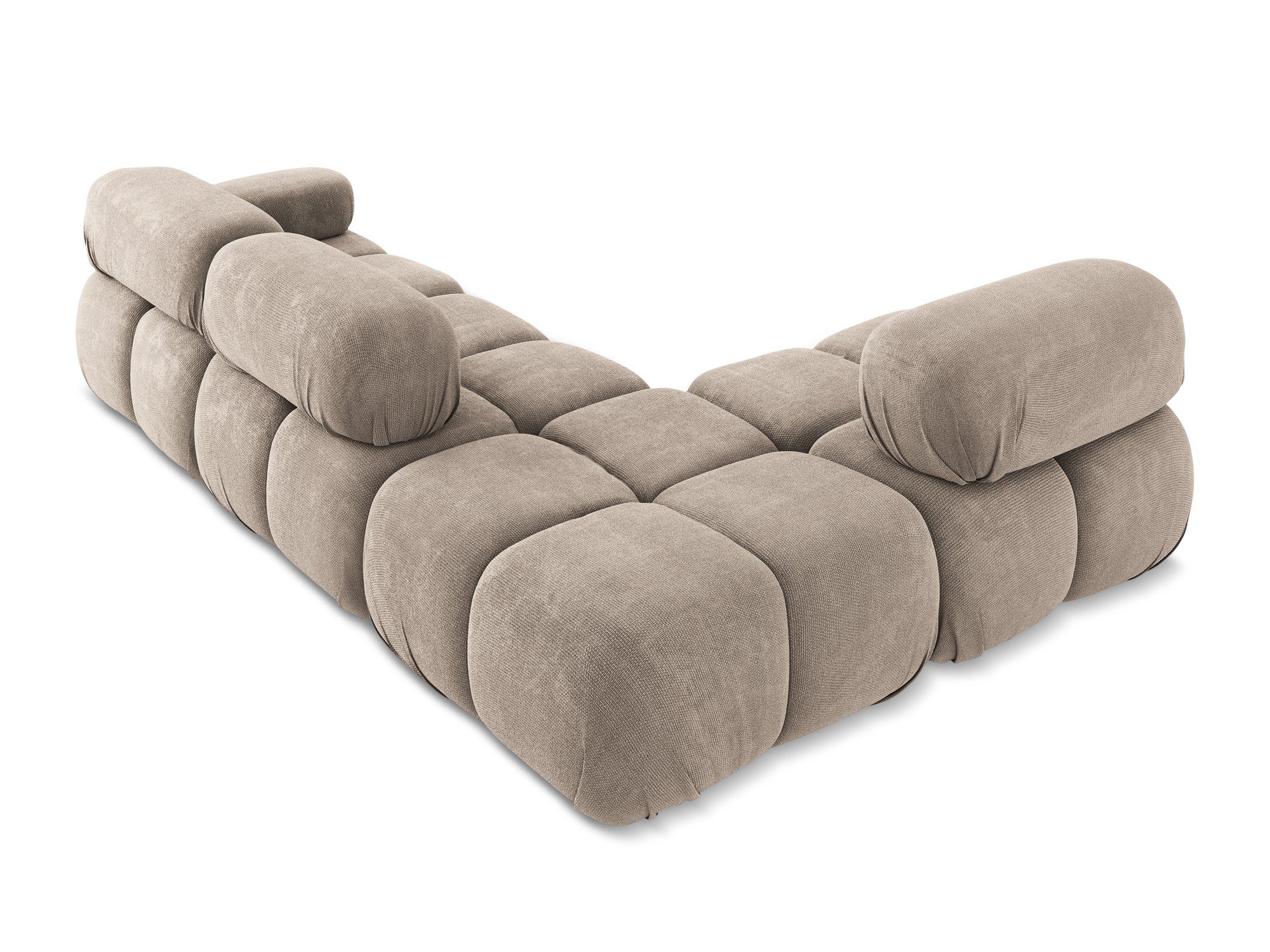 Left-facing modular corner sofa LOKUA dark beige chenille