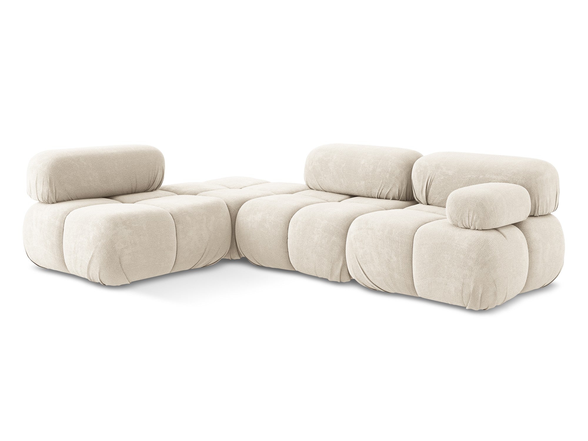 Left-sided modular corner sofa LOKUA light beige chenille
