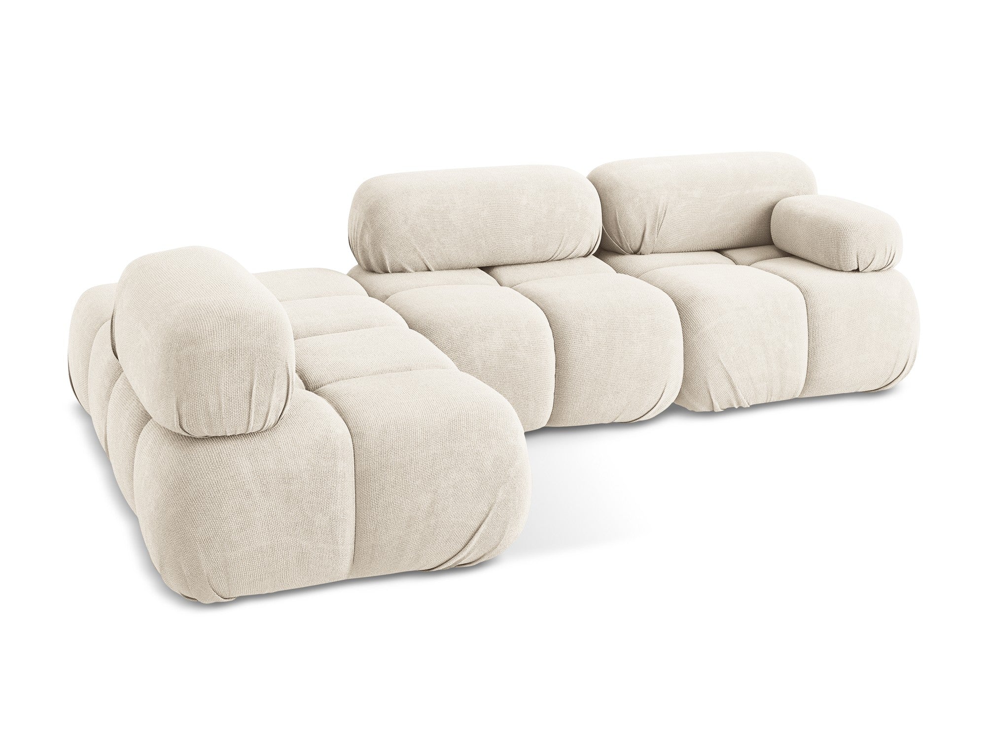 Left-sided modular corner sofa LOKUA light beige chenille
