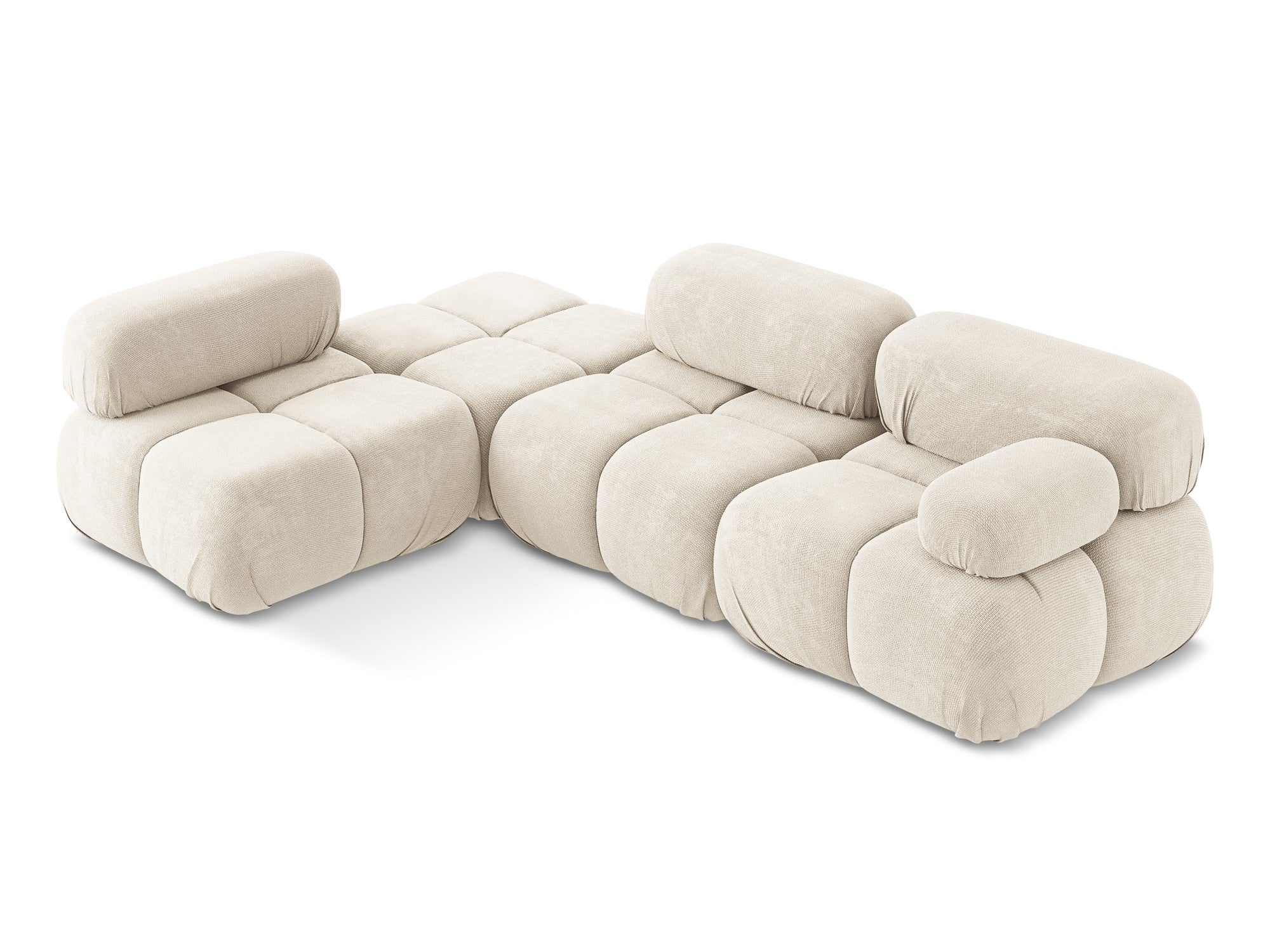 Left-sided modular corner sofa LOKUA light beige chenille