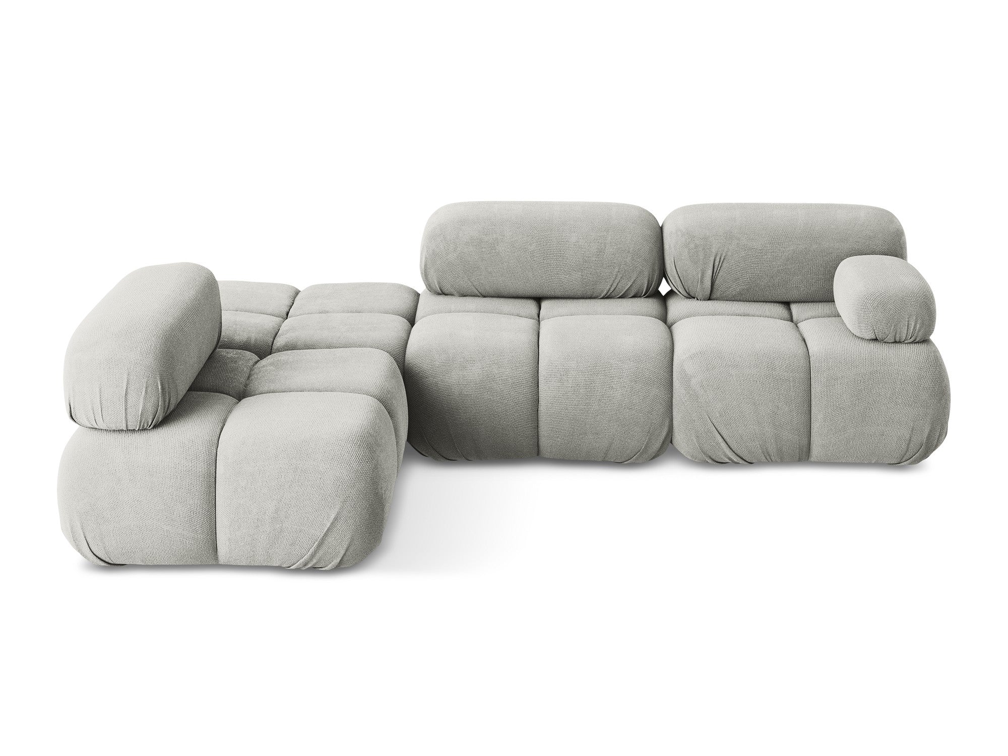 Left-sided modular corner sofa LOKUA light gray chenille