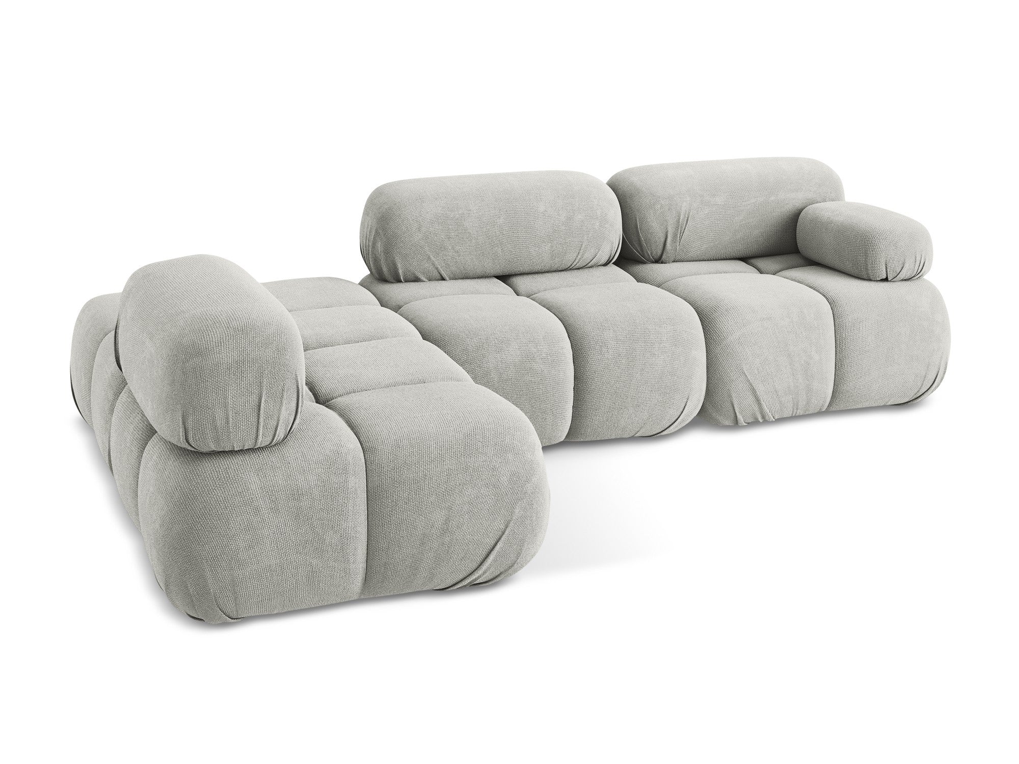 Left-sided modular corner sofa LOKUA light gray chenille