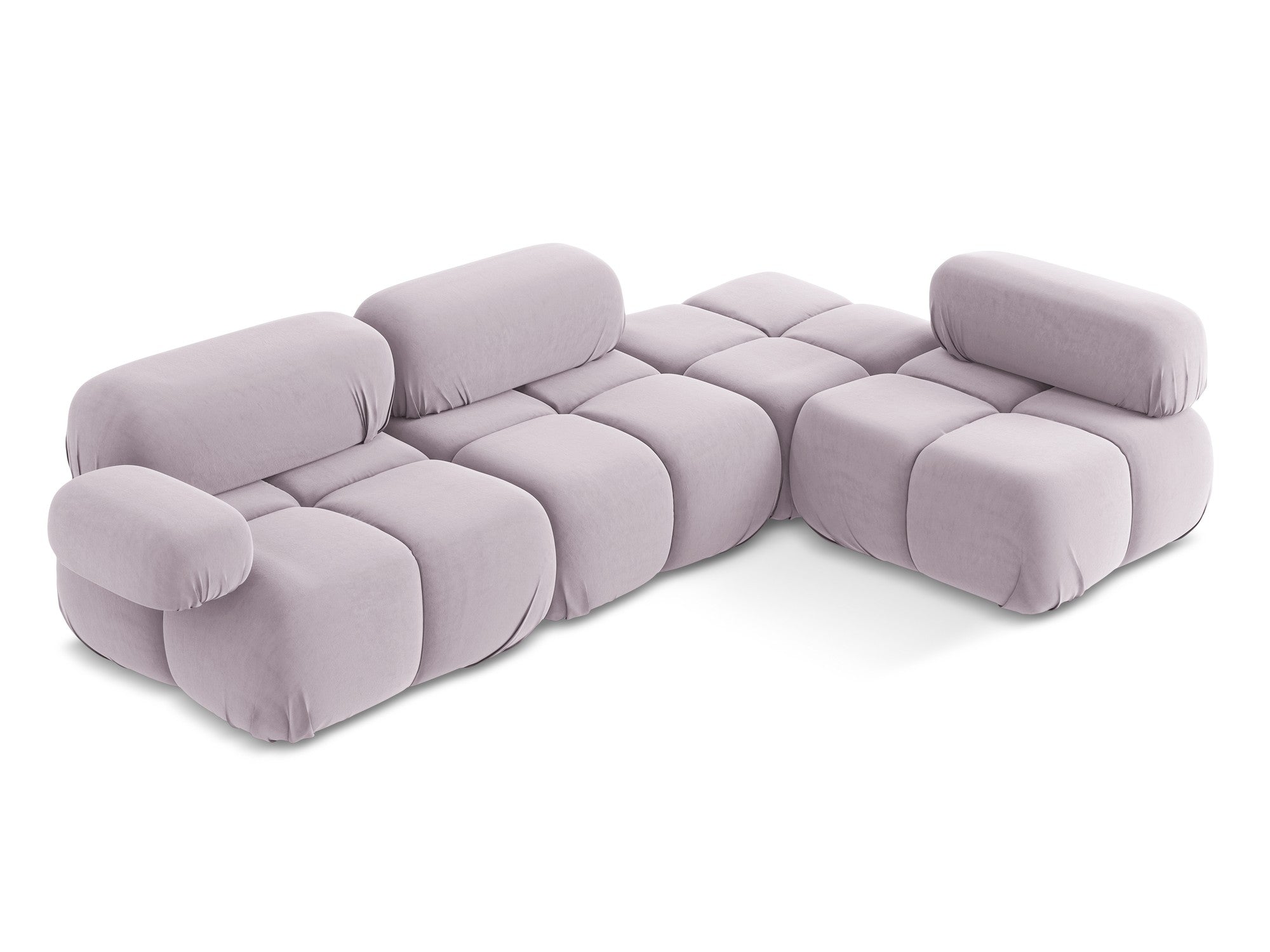 Modulární sametový rohový gauč pravý LOKUA levandulový