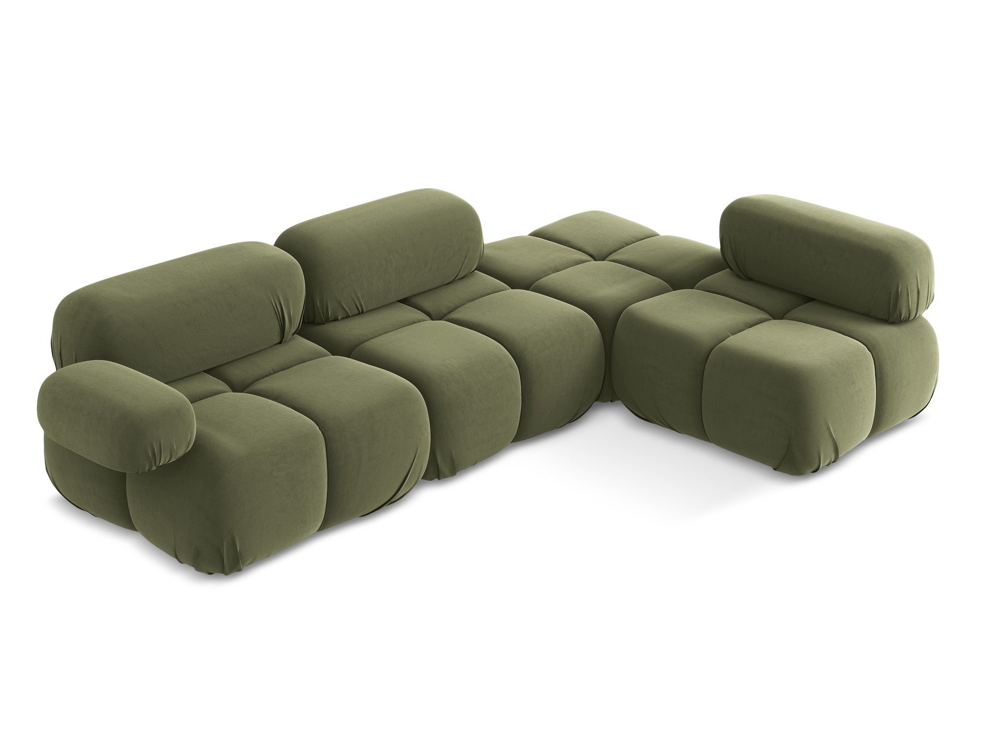 Olive Right-Hand Velvet Modular Corner Sofa LOKUA