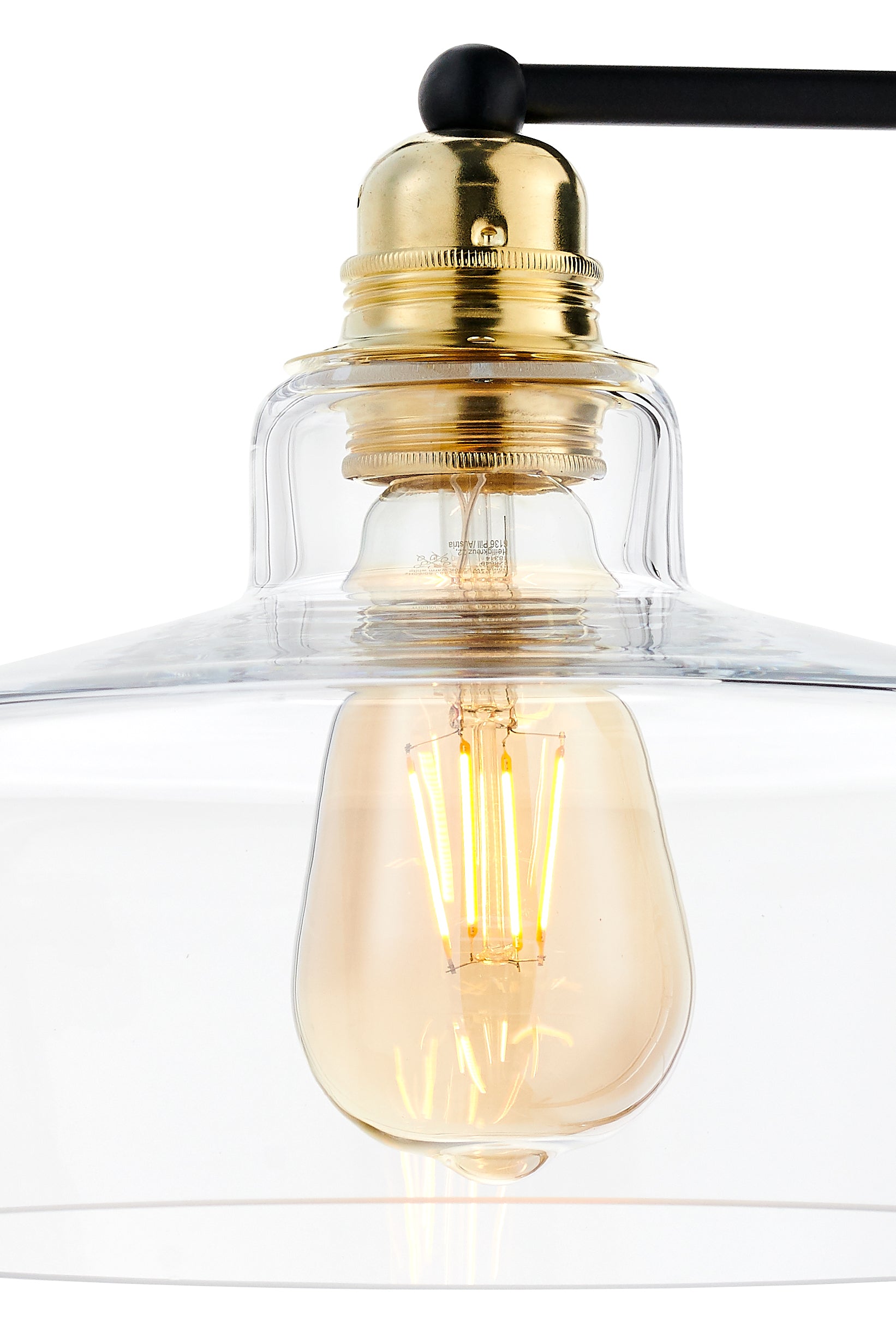 LONGIS III wall lamp transparent with black and gold