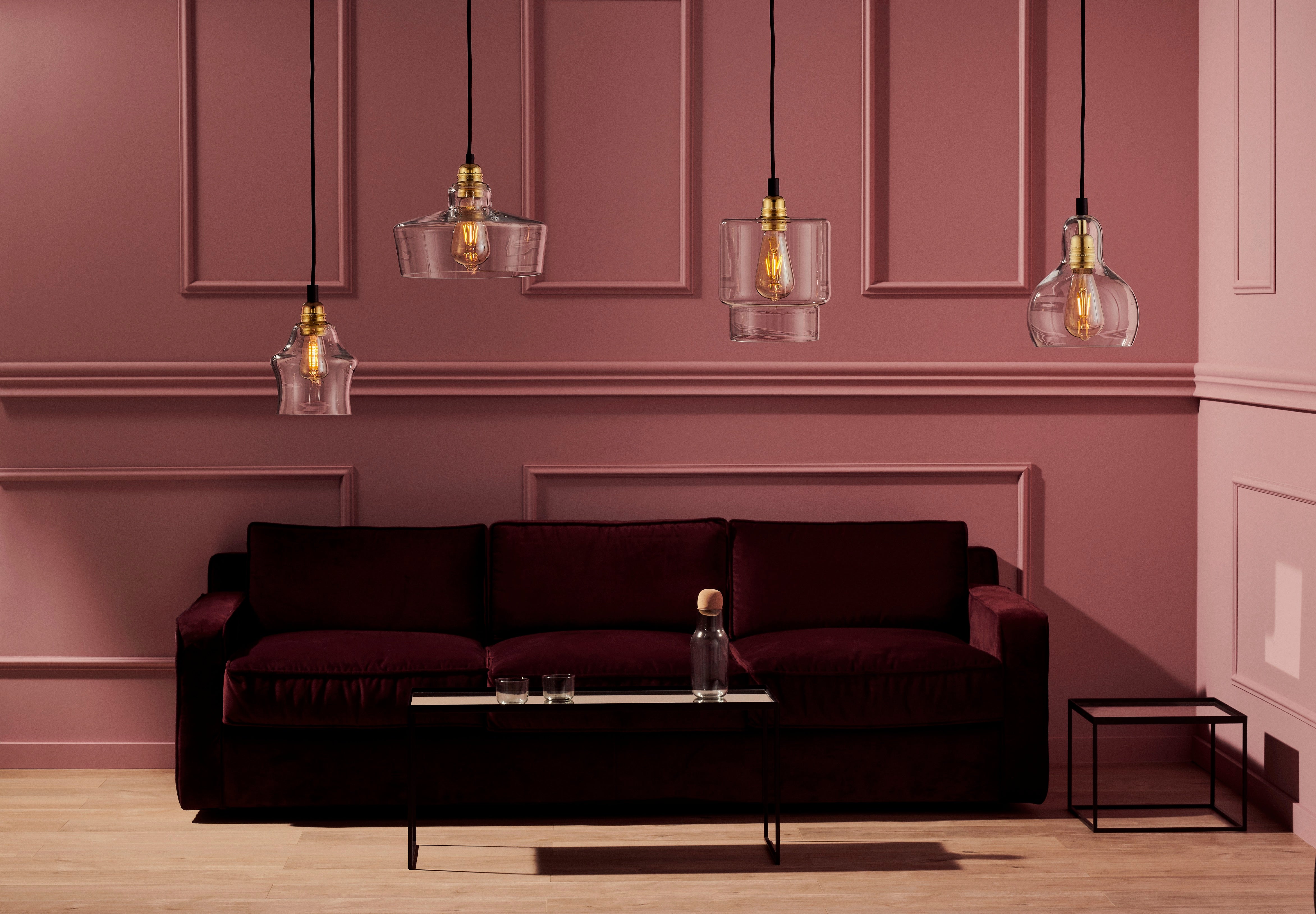 Závěsné svítidlo LONGIS II průhledné se zlatým