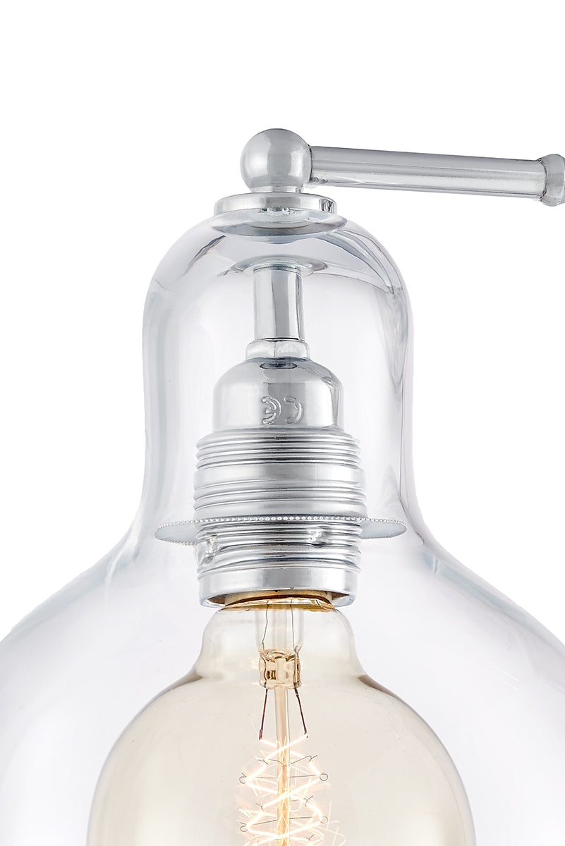 Nástěnné svítidlo LONGIS I průhledné s lesklým chromem