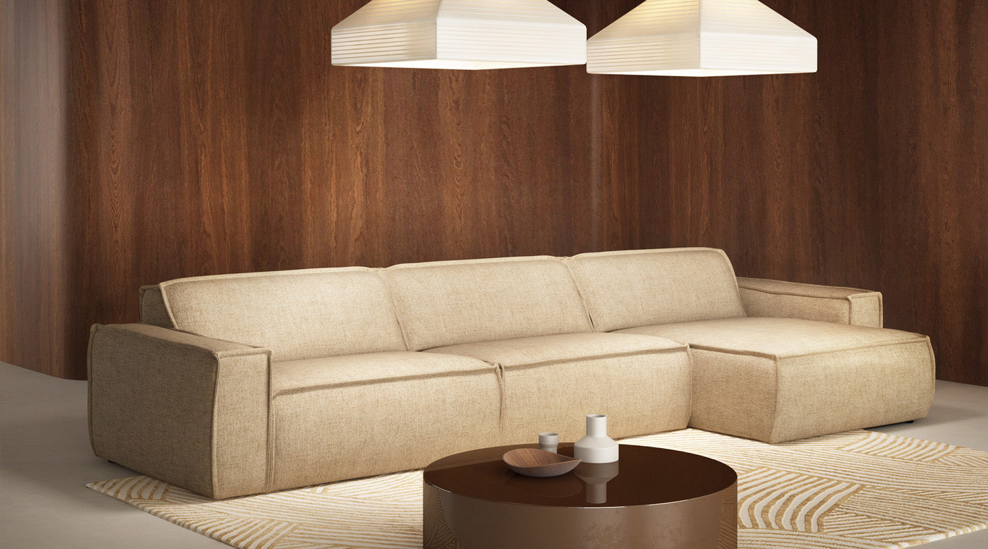 LUMO Upholstered Left-Hand Modular Sofa for 5 People