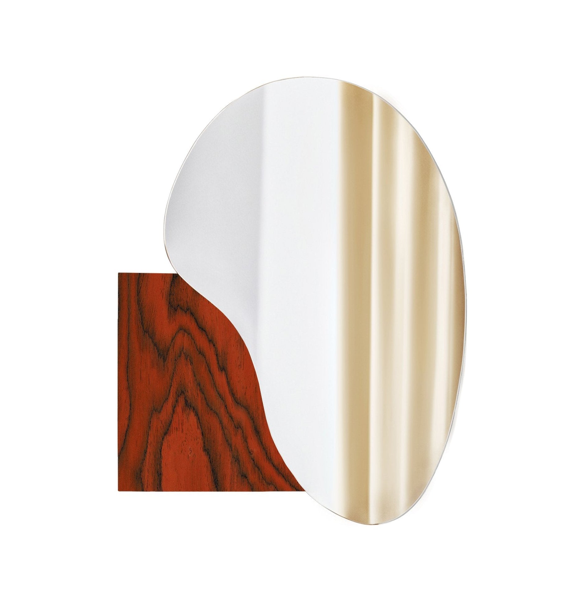 LAKE 4 ALPI red wooden veneer mirror