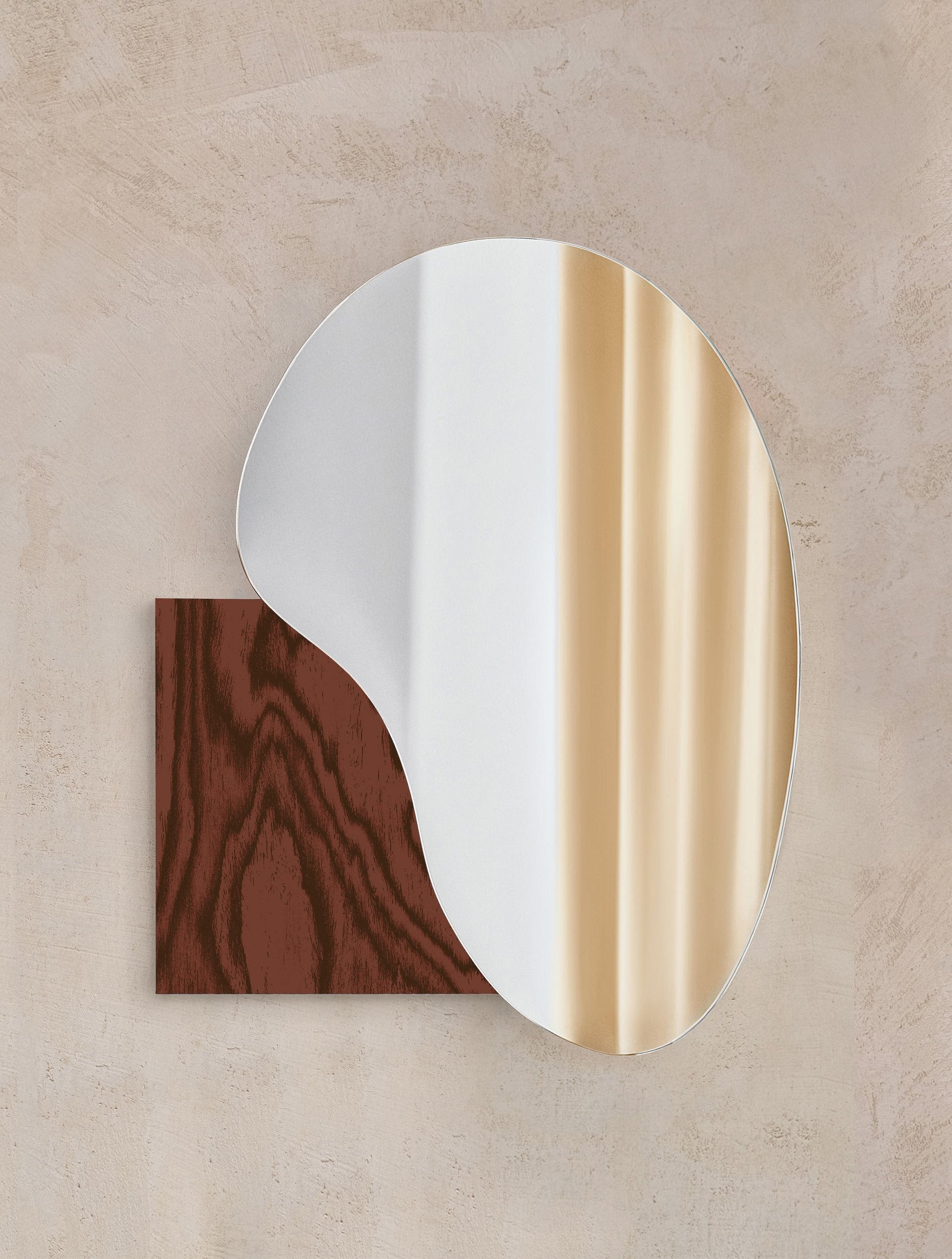 Lake 4 Alpi brown wooden veneer mirror