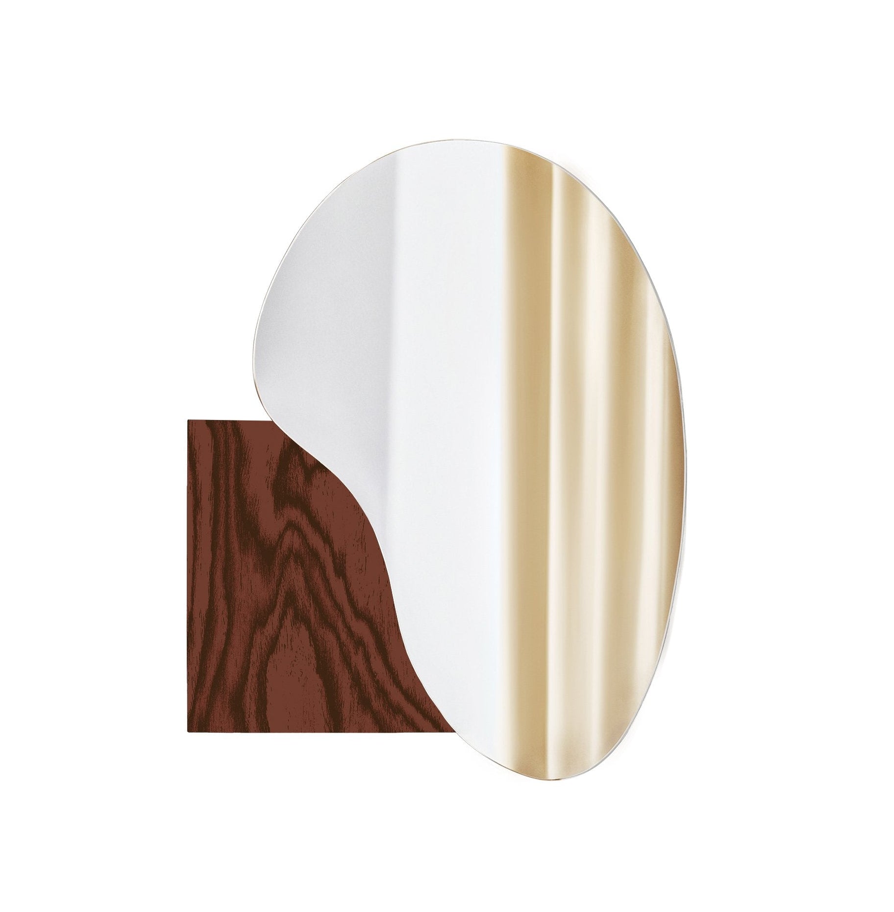 Lake 4 Alpi brown wooden veneer mirror