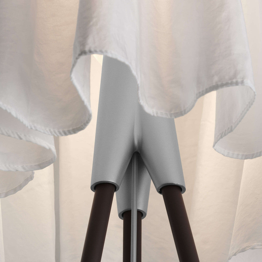 Stojací lampa ROSY ANGELIS šedá s hnědým podstavcem