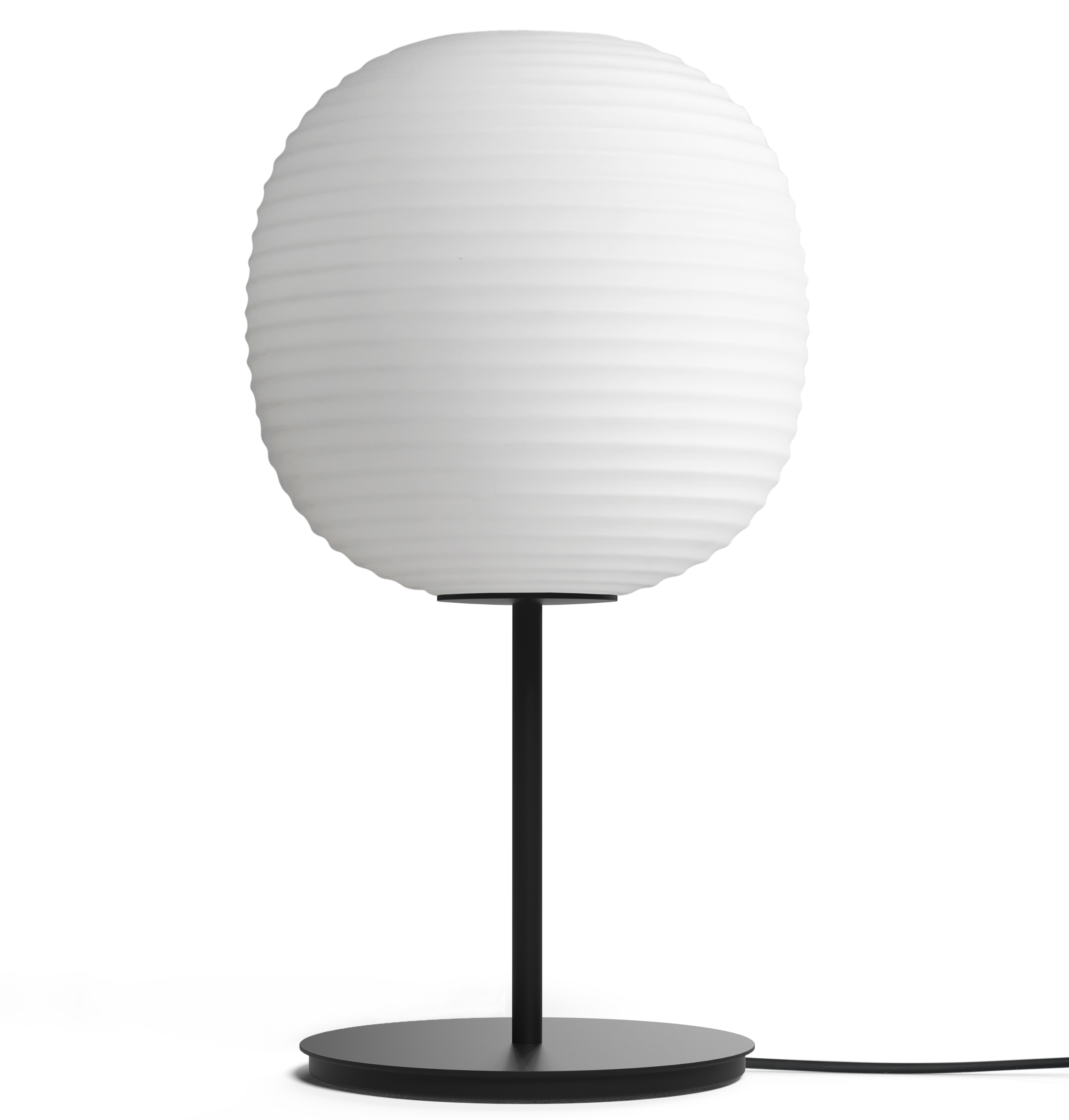 Stolní lampa LANTERN bílá s černým podstavcem