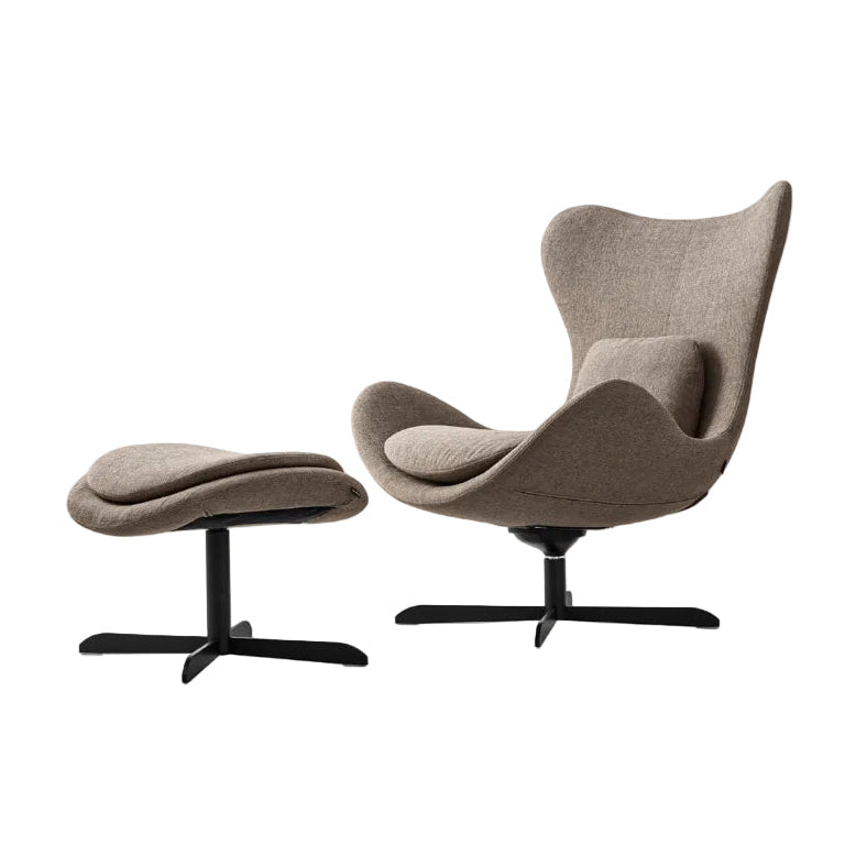 Upholstered LAZY Footrest with Black Metal Base