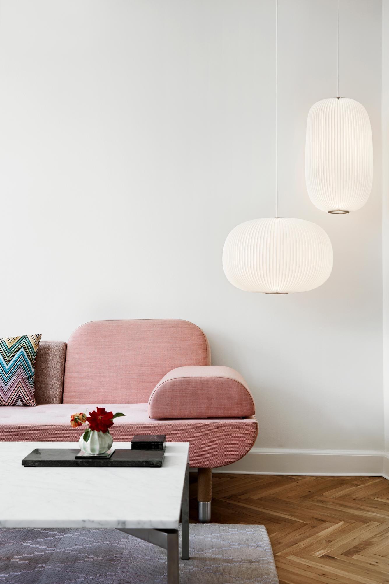 Hanging Lamp MODEL 132 LAMELLA 1 white with silver finish