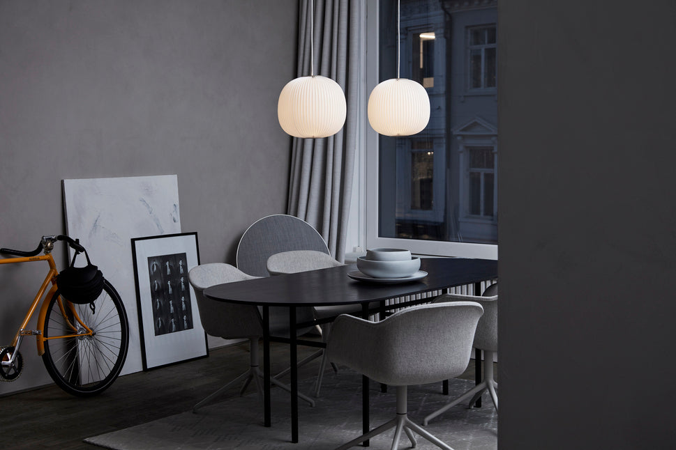 Hanging Lamp MODEL 134 LAMELLA 3 white with silver finish