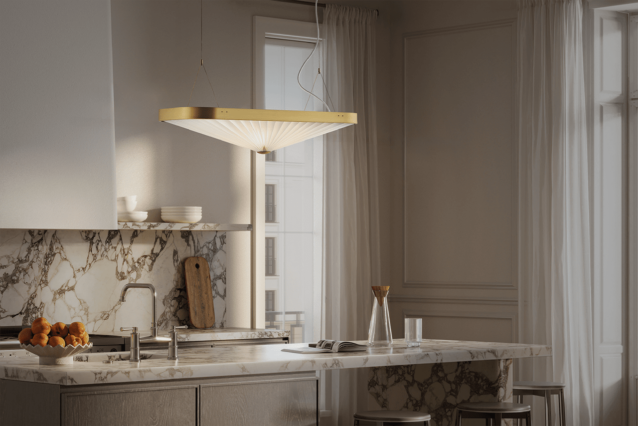 Závěsné svítidlo MODEL 197 CELINE bílé se zlatým