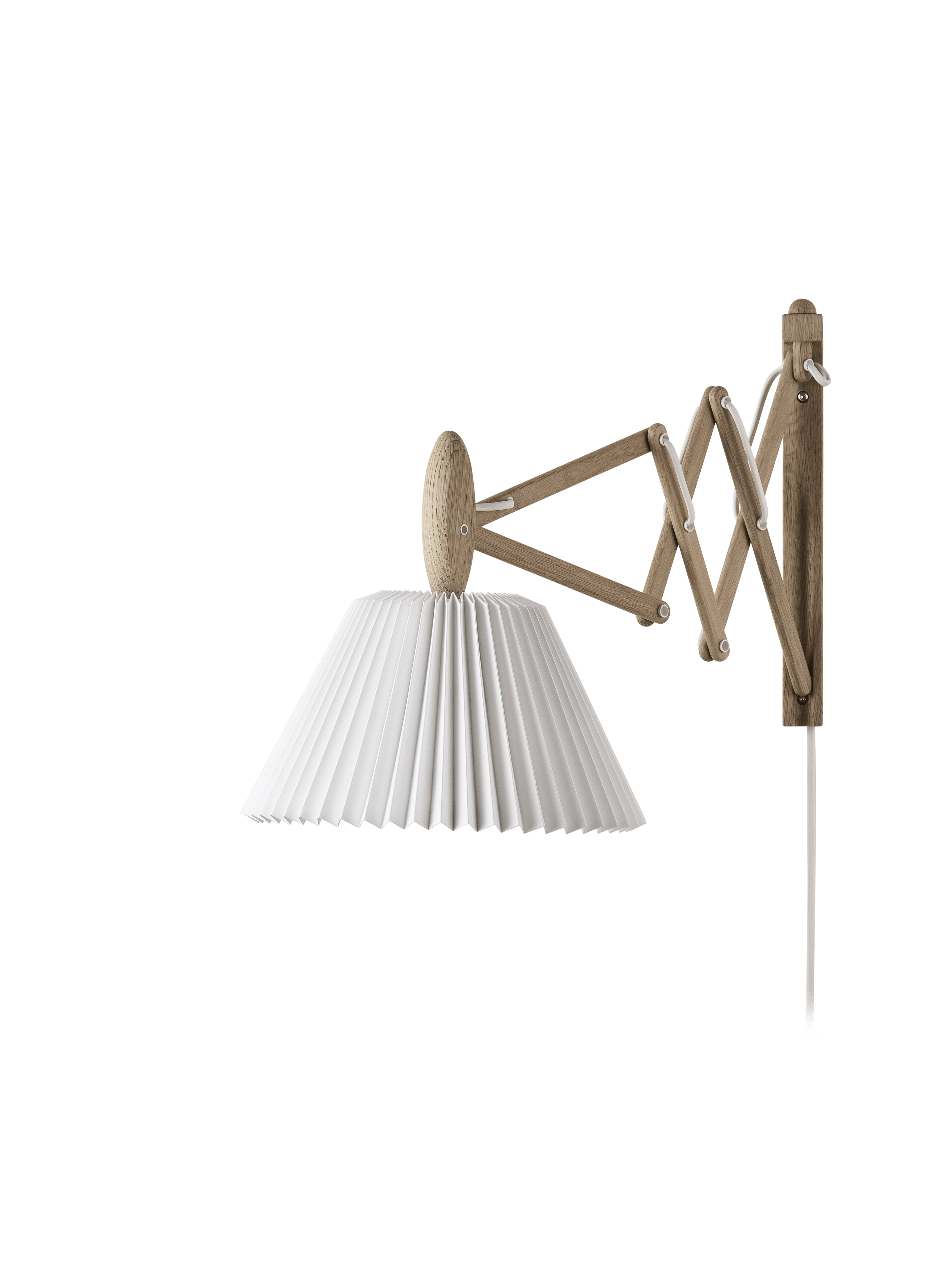 Nástěnná lampa MODEL 223 2/17 SAX bílá s jasně dubovou základnou