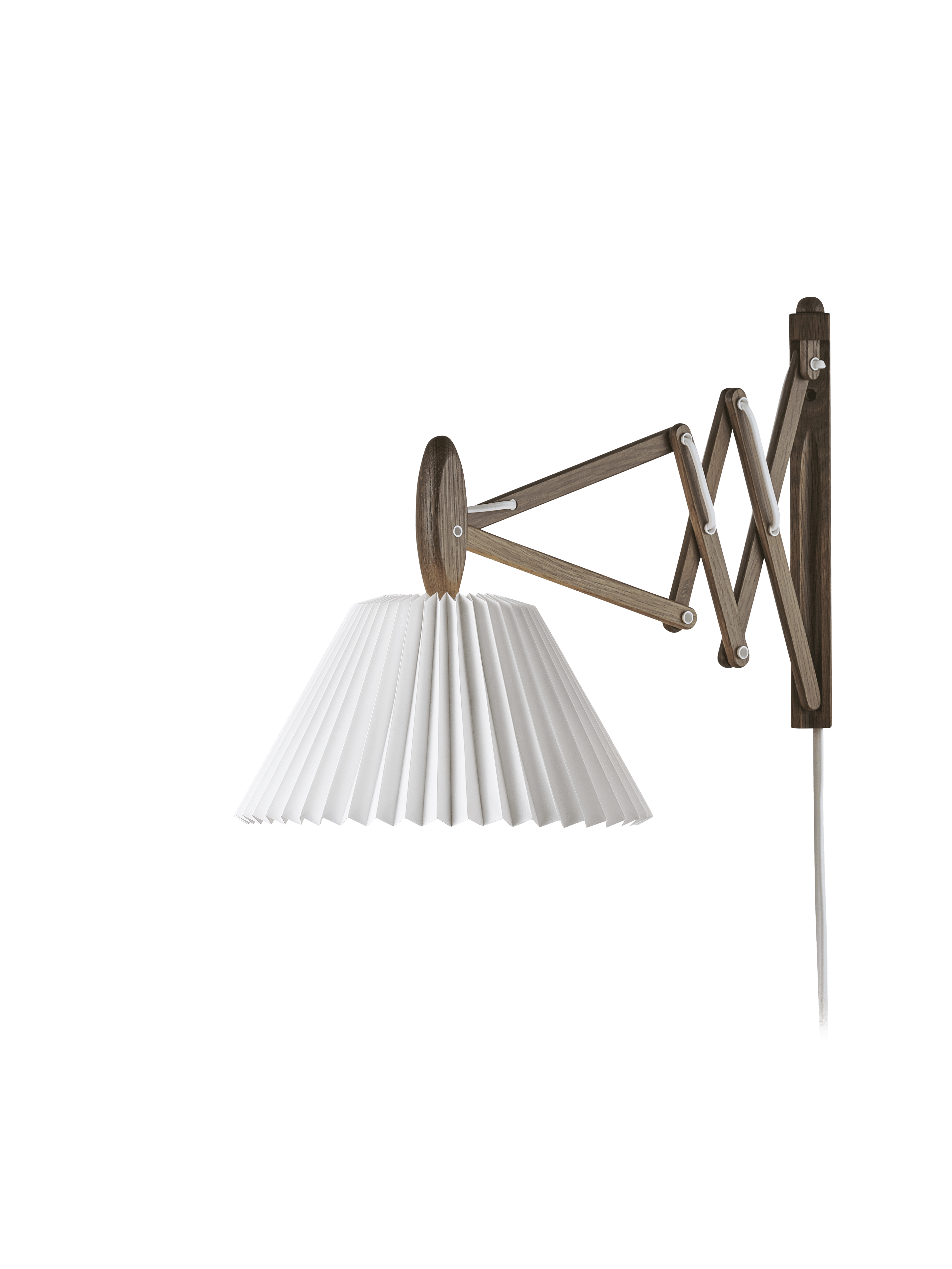 Nástěnná lampa MODEL 223 2/17 SAX bílá s tmavě dubovým podstavcem