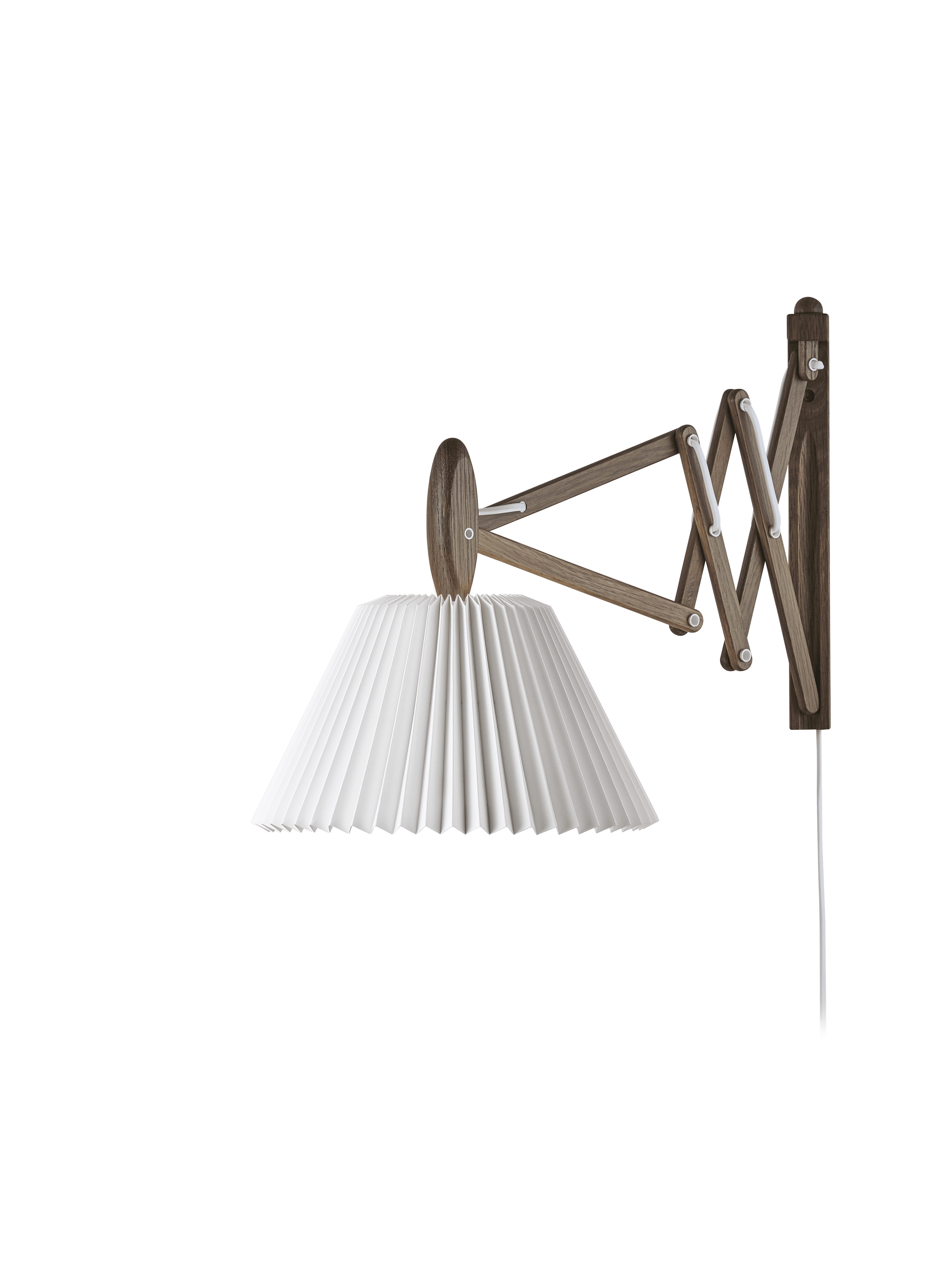 Nástěnná lampa MODEL 223 2/17 SAX bílá s tmavě dubovým podstavcem