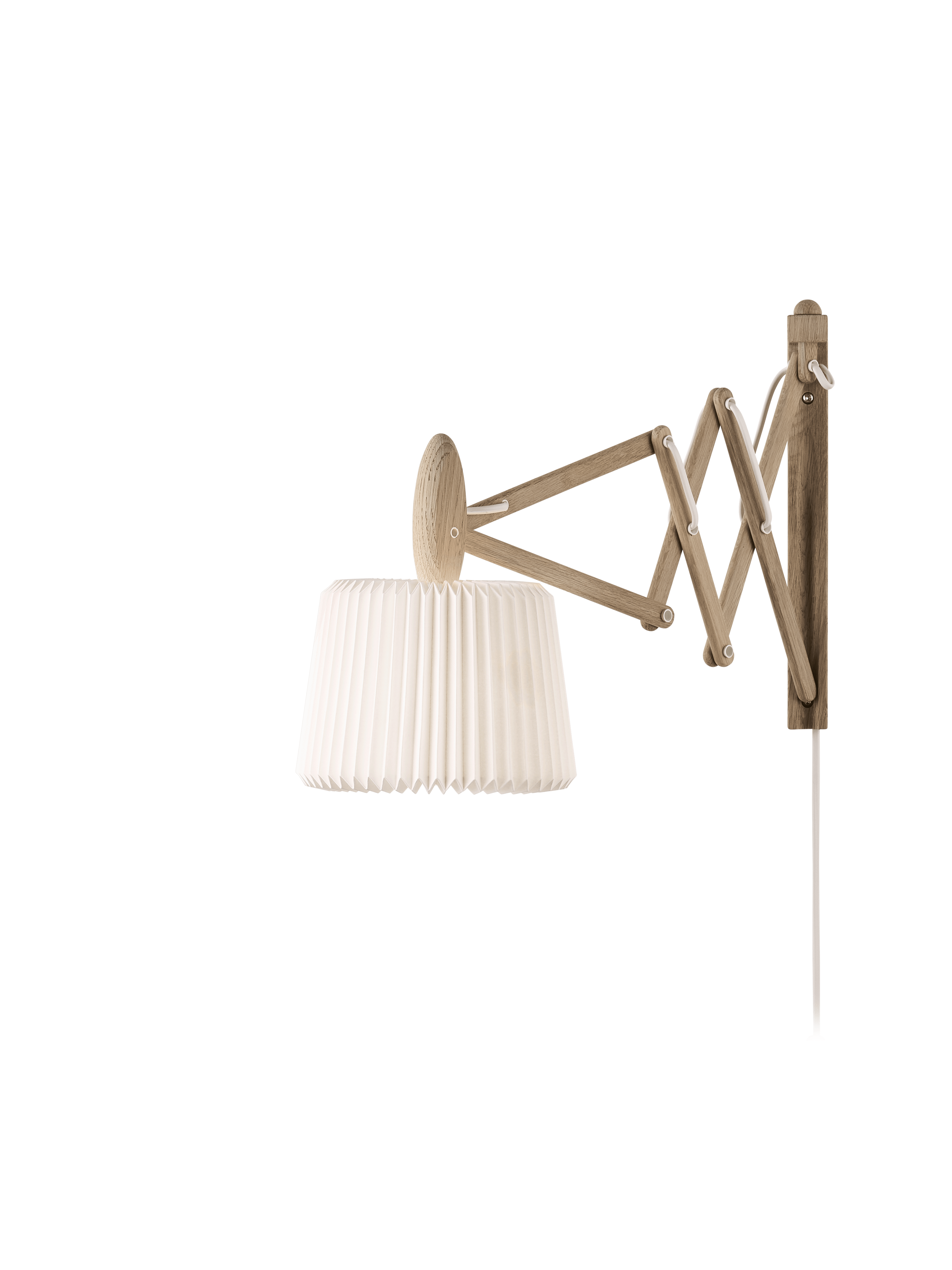 Nástěnná lampa MODEL 223 120 SAX bílá s jasným dubovým podstavcem