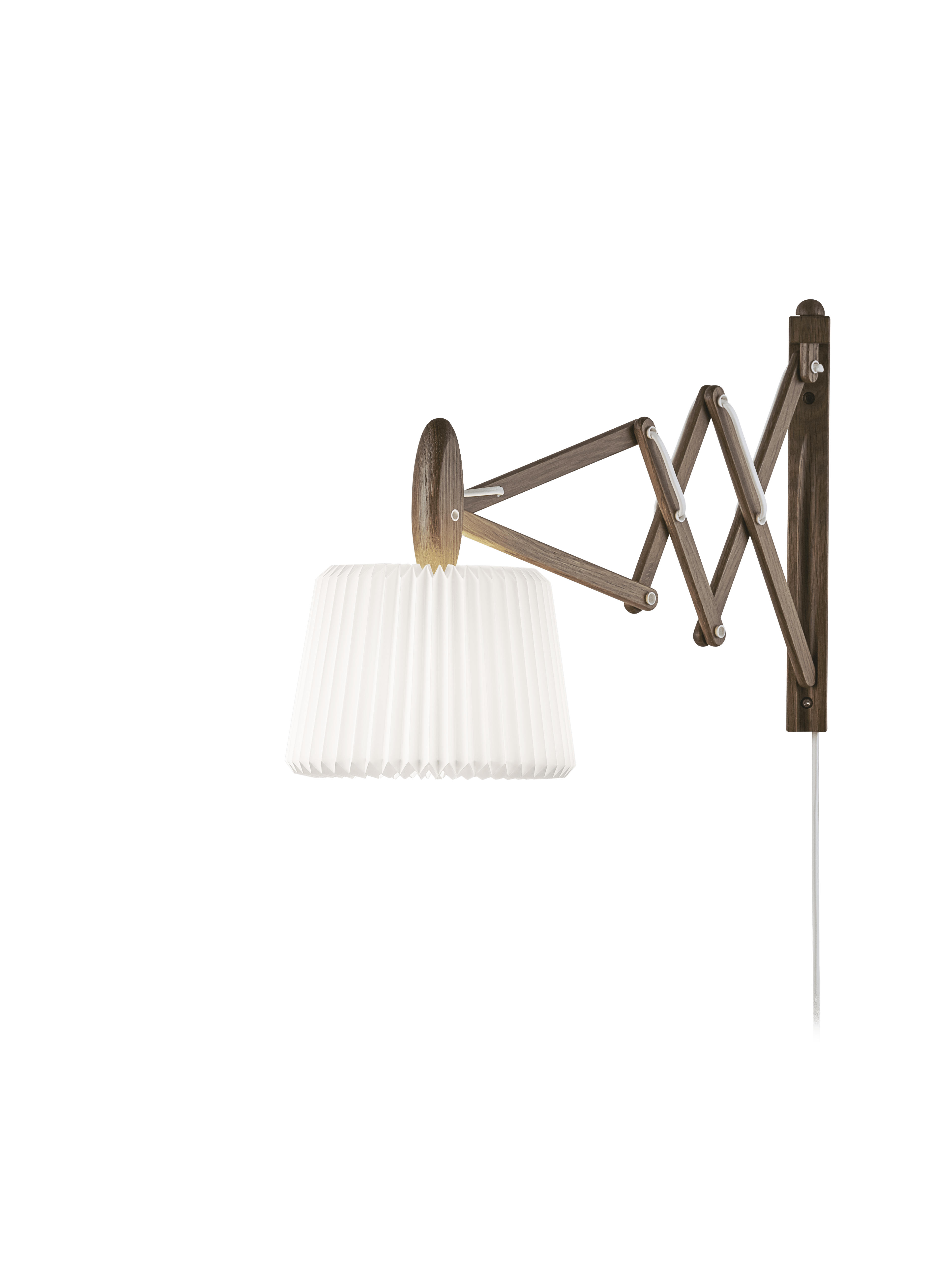 Nástěnná lampa MODEL 223 120 SAX bílá s tmavě dubovým podstavcem