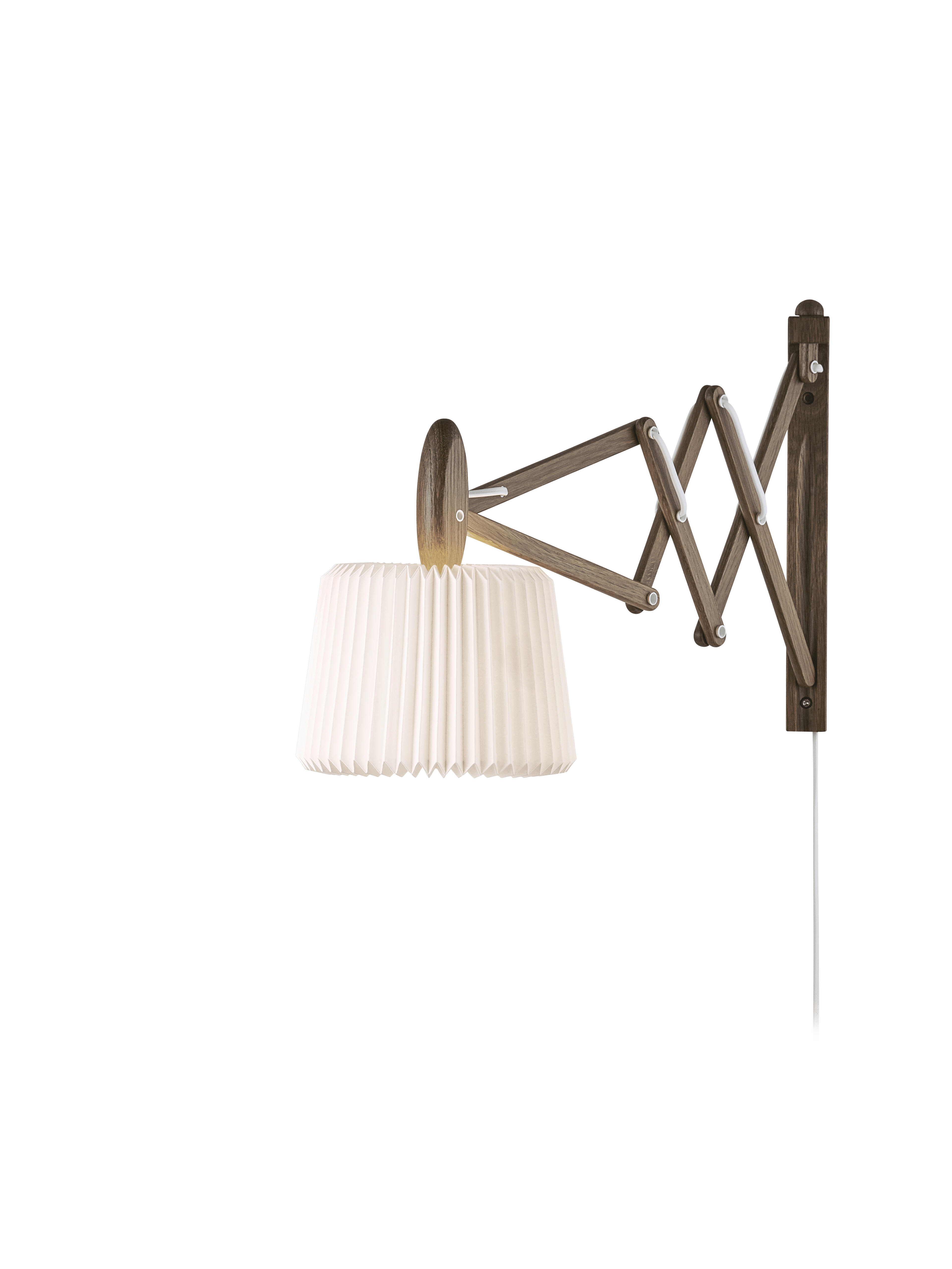 Nástěnná lampa MODEL 223 120 SAX bílá s tmavě dubovým podstavcem