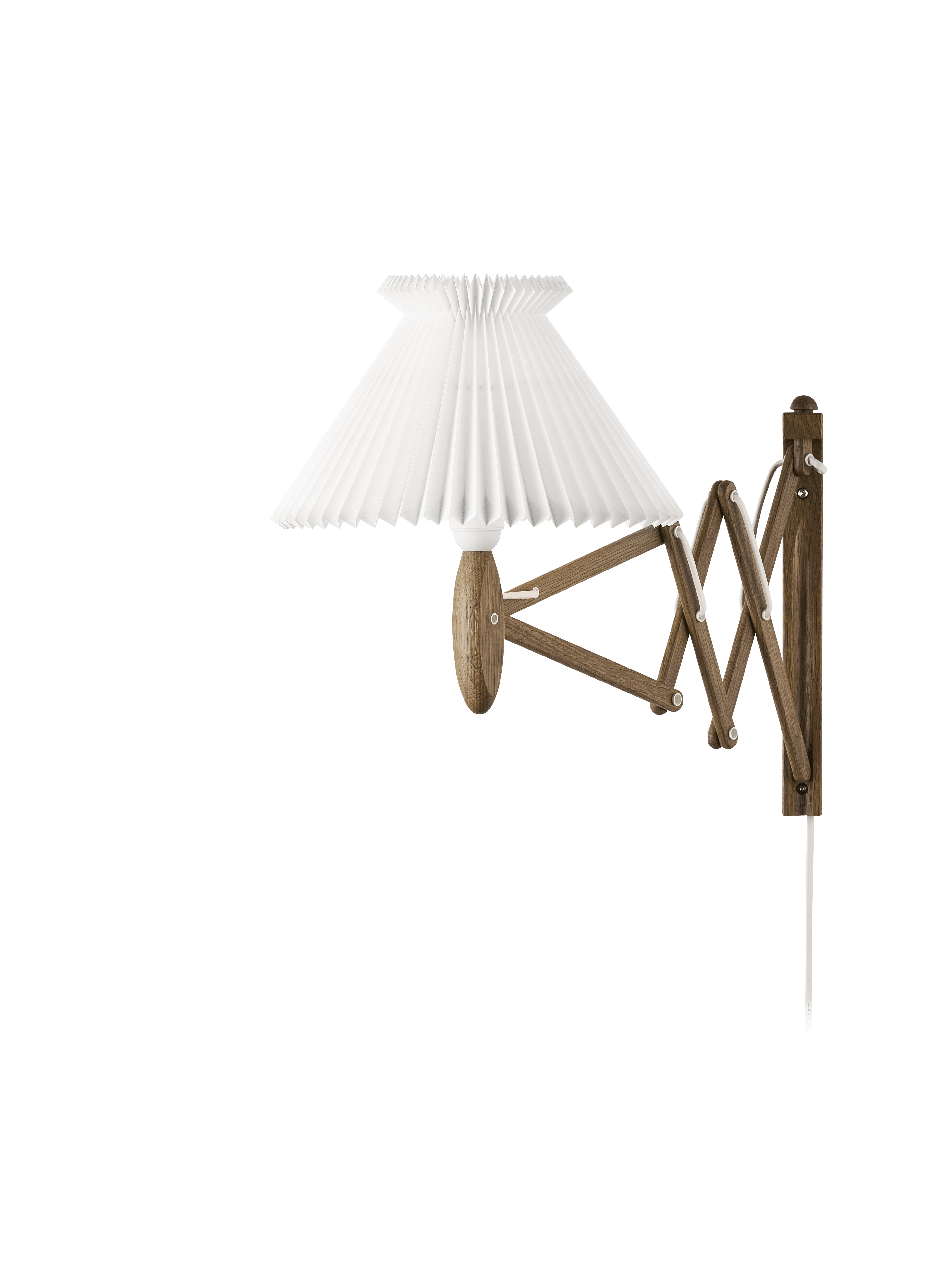 Nástěnná lampa MODEL 224 6/17 SAX bílá s tmavě dubovým podstavcem