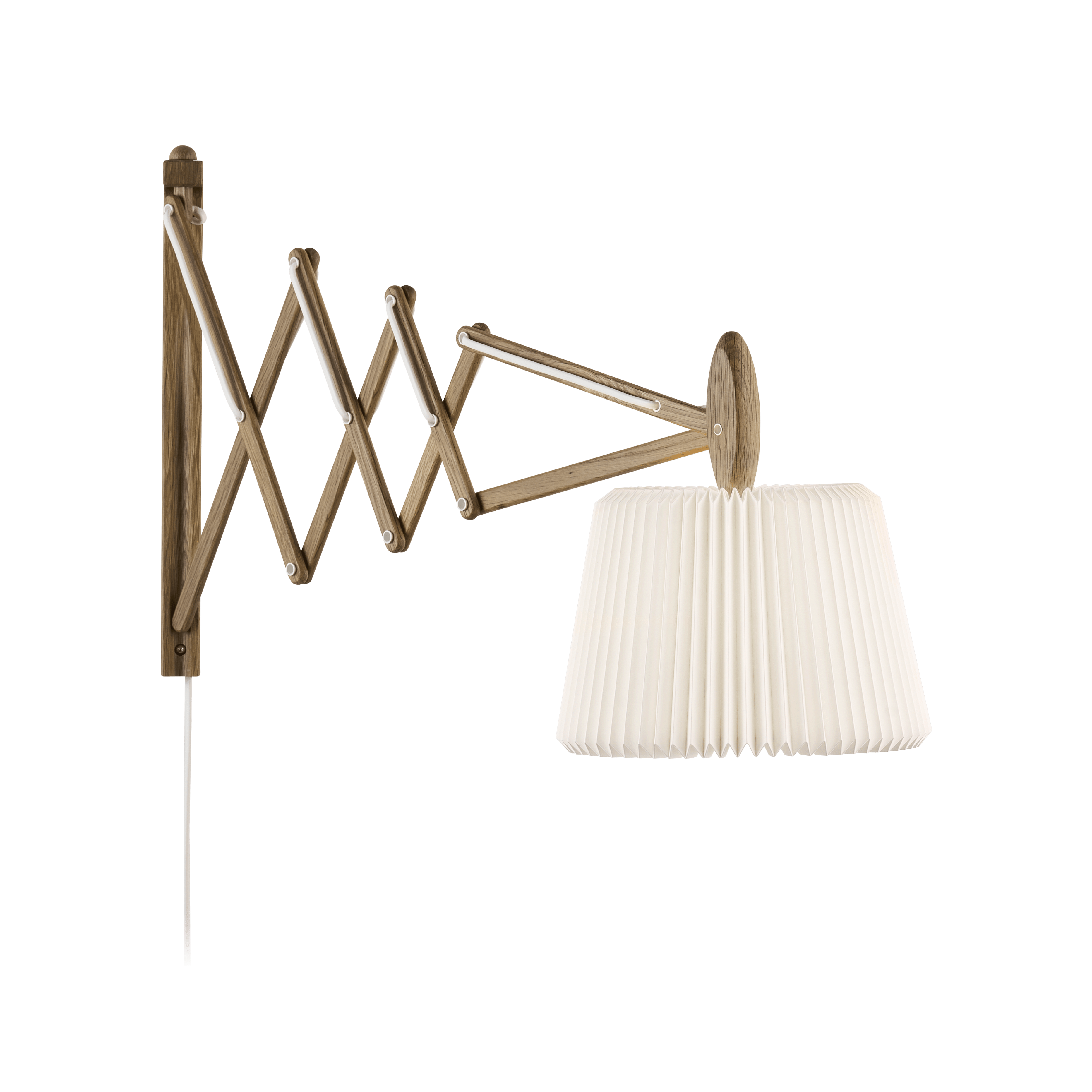 Nástěnná lampa MODEL 233 120 SAX bílá s tmavě dubovým podstavcem