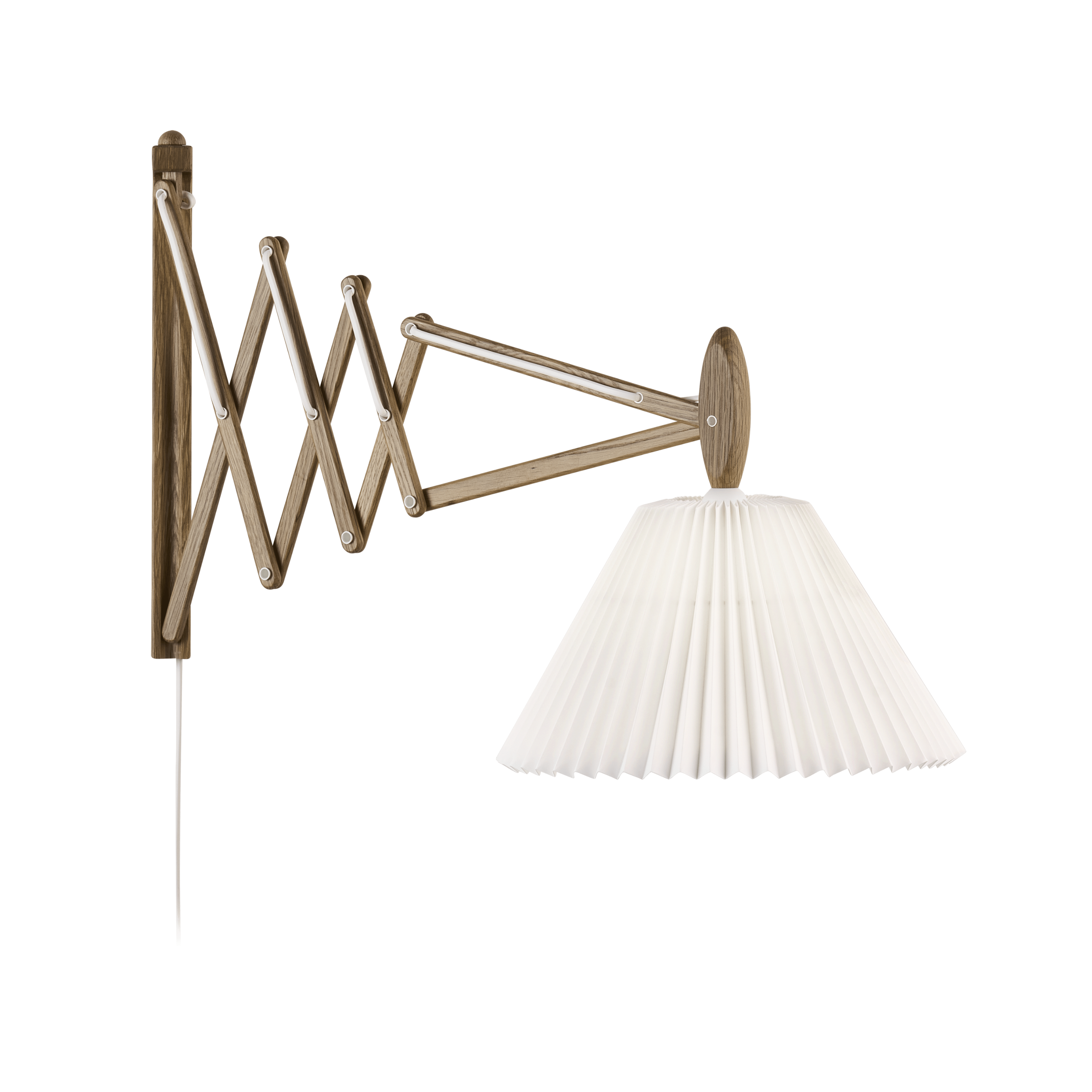 Nástěnná lampa MODEL 233 2/21 SAX bílá s tmavě dubovým podstavcem