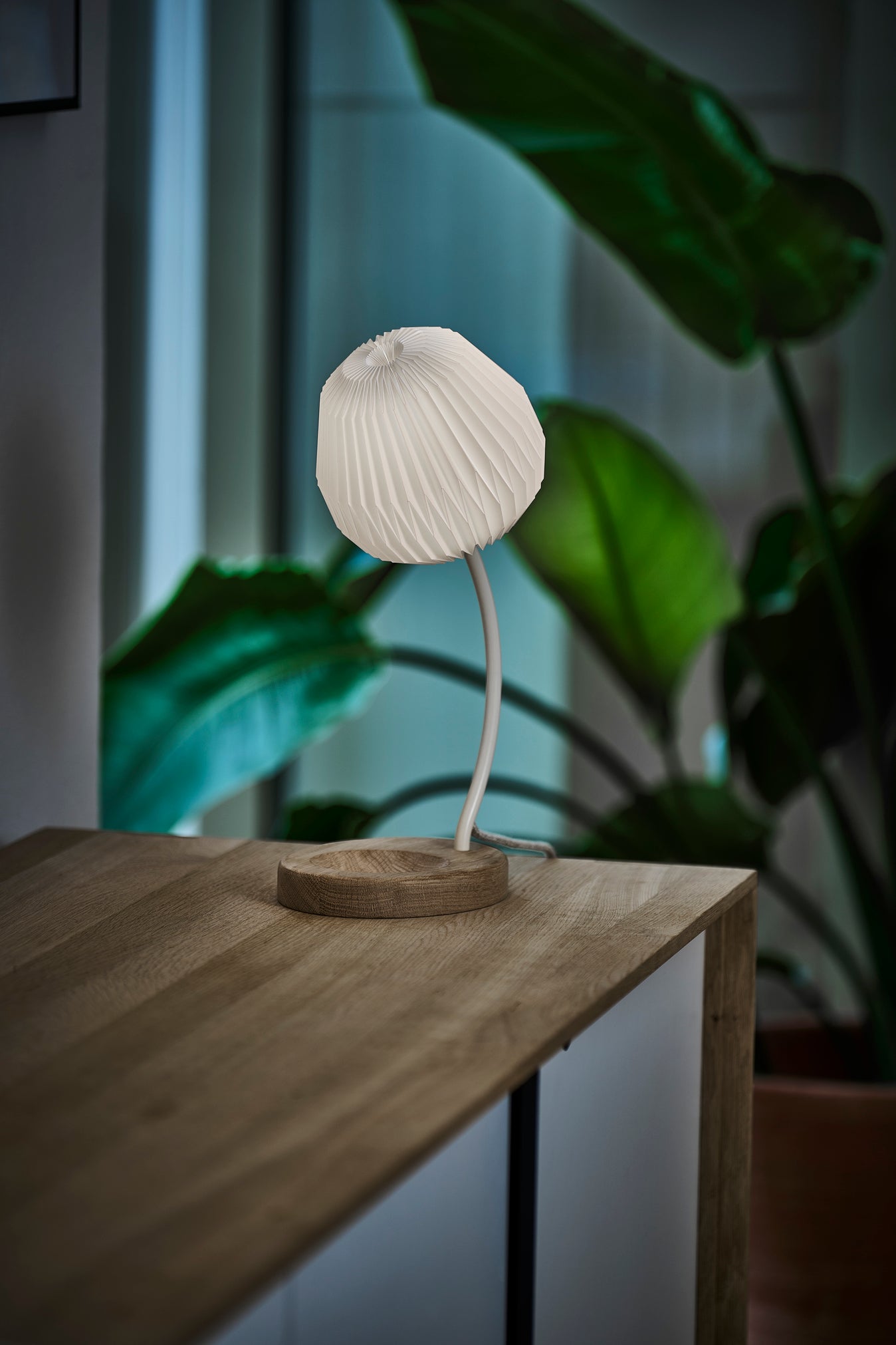 Table lamp MODEL 328 white with oak base