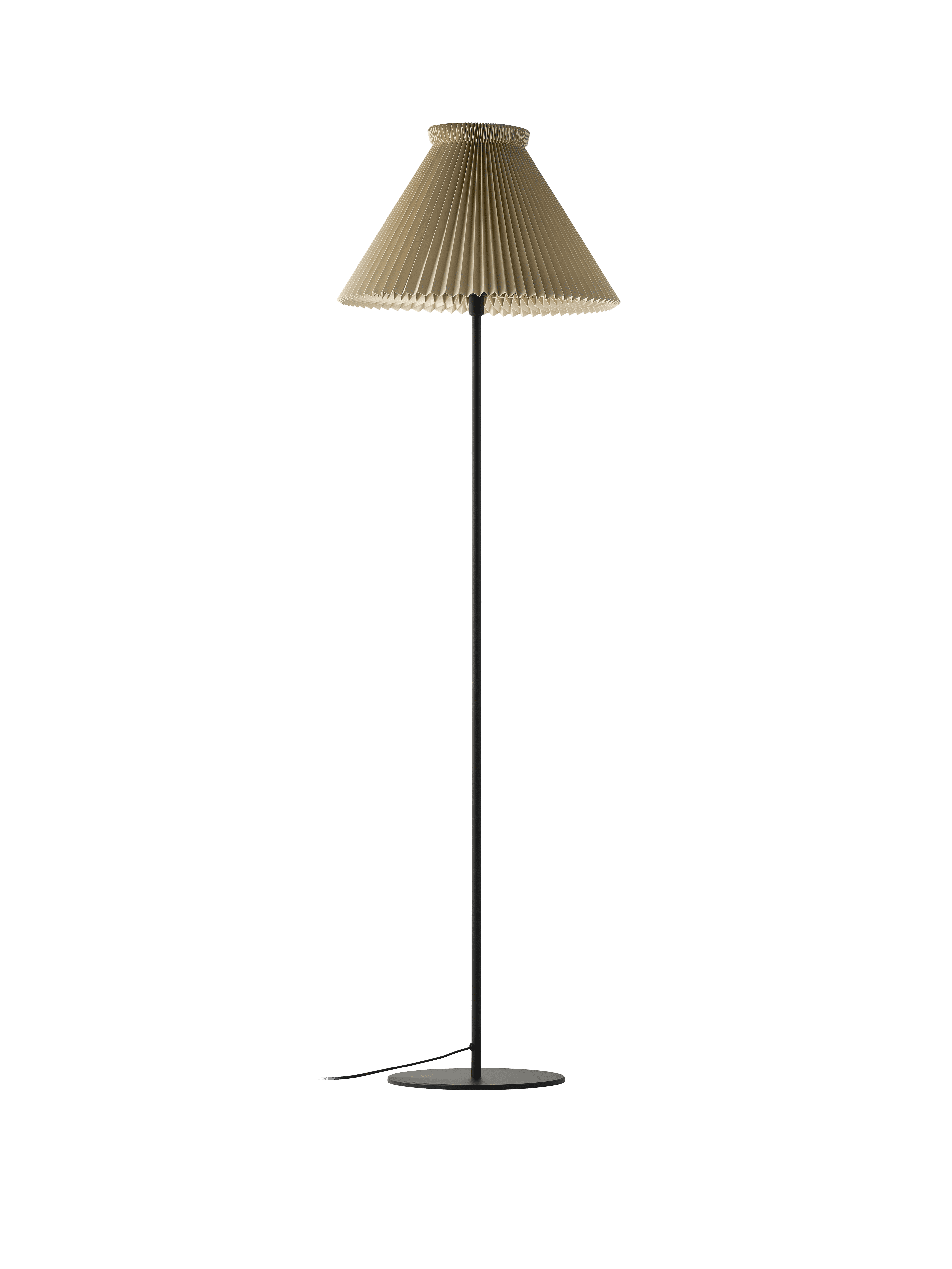 Podlahová lampa MODEL 334 máslově béžová s černým podstavcem