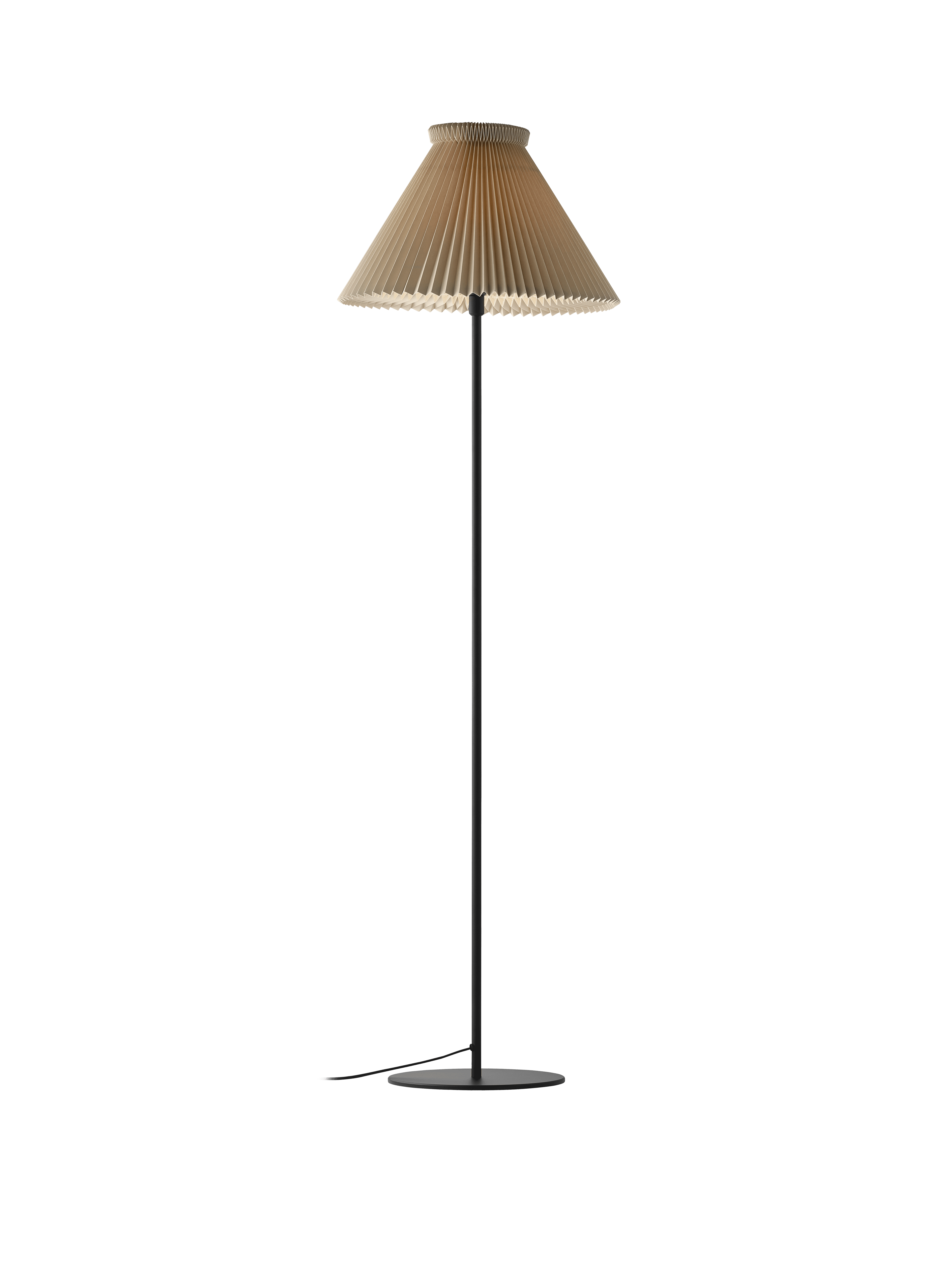 Podlahová lampa MODEL 334 máslově béžová s černým podstavcem