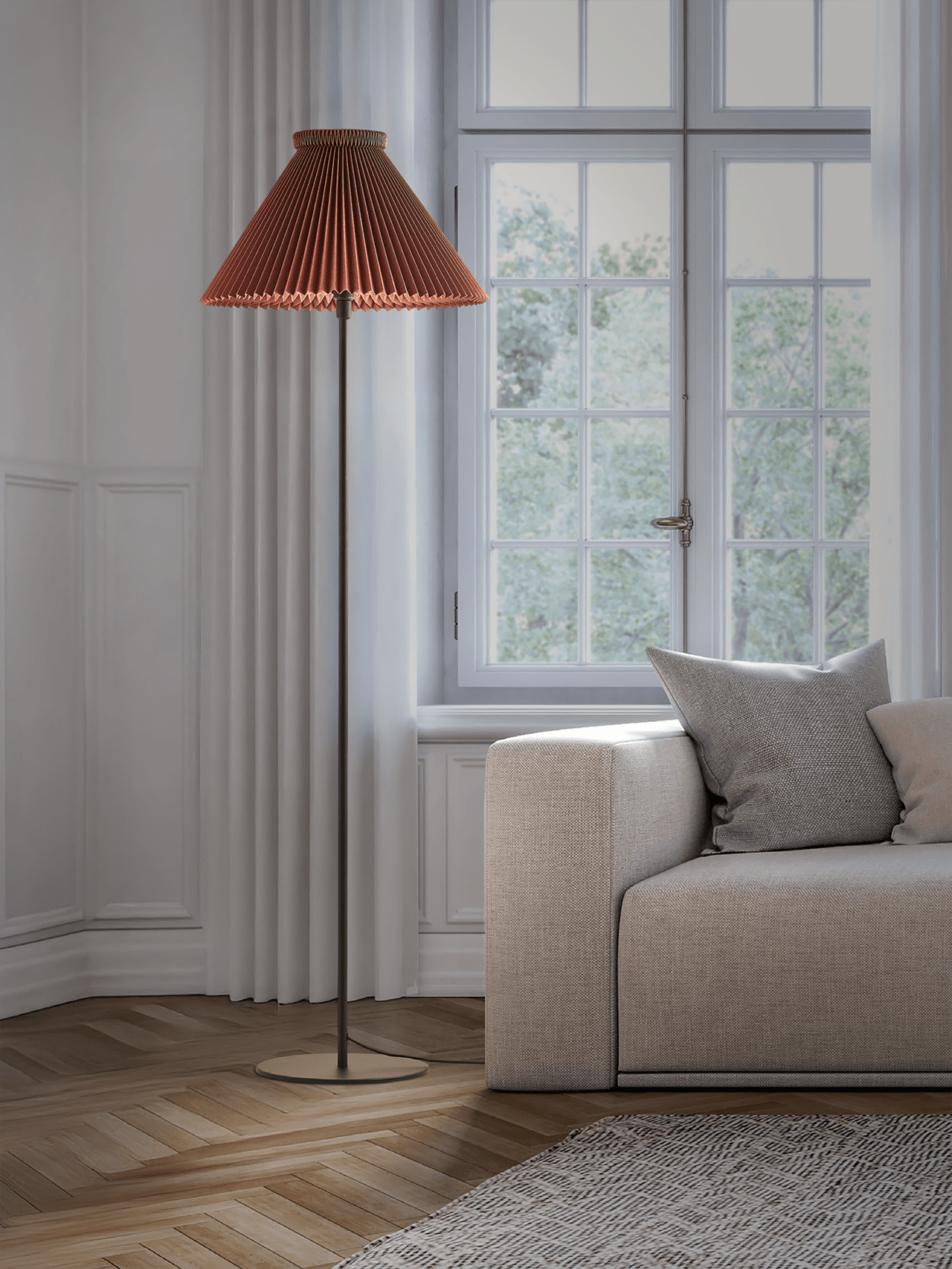 Floor lamp MODEL 334 chocolate with black base