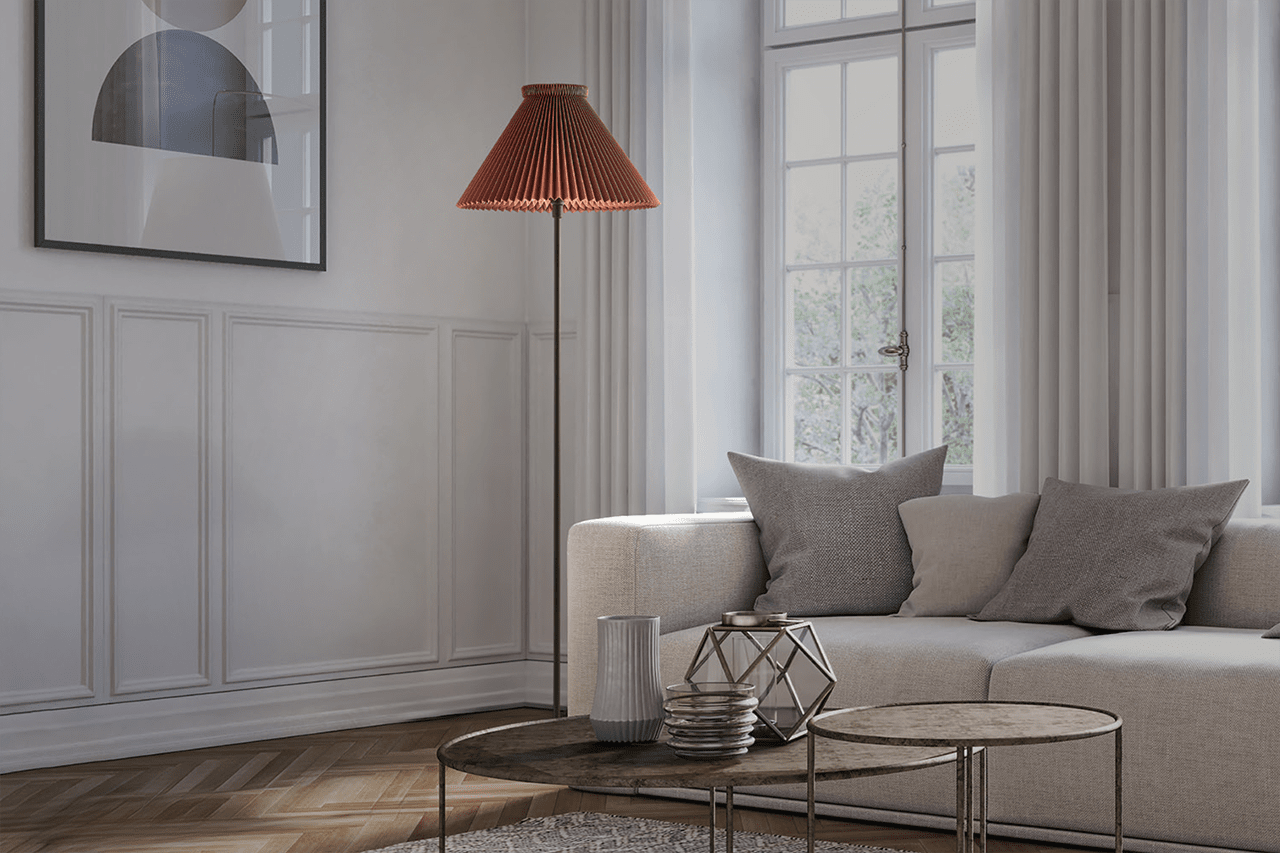 Floor lamp MODEL 334 chocolate with black base