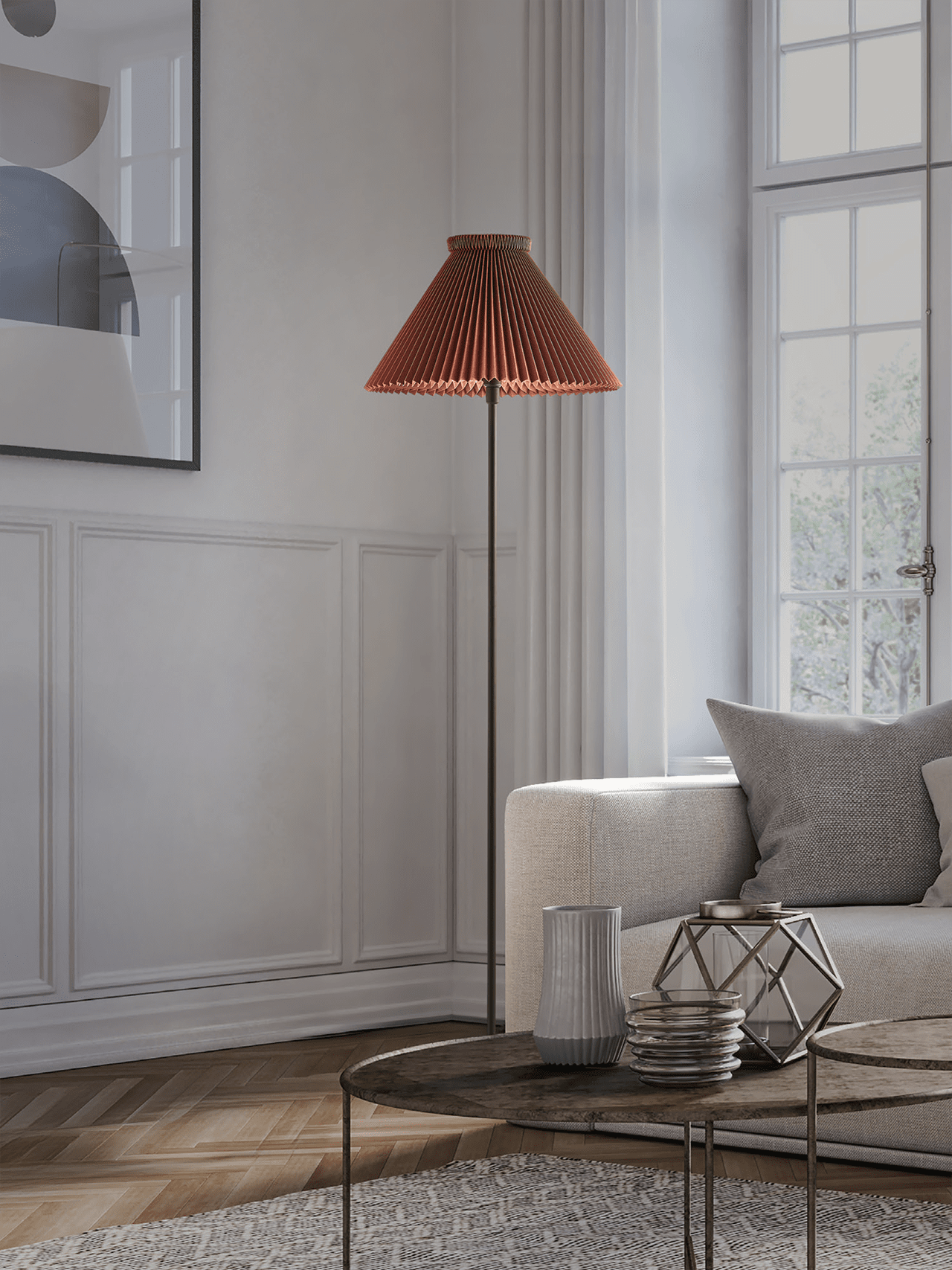 Floor lamp MODEL 334 chocolate with black base