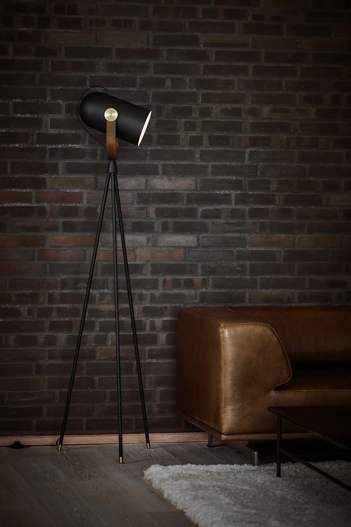 Floor lamp MODEL 362 CARRONADE II black with gold