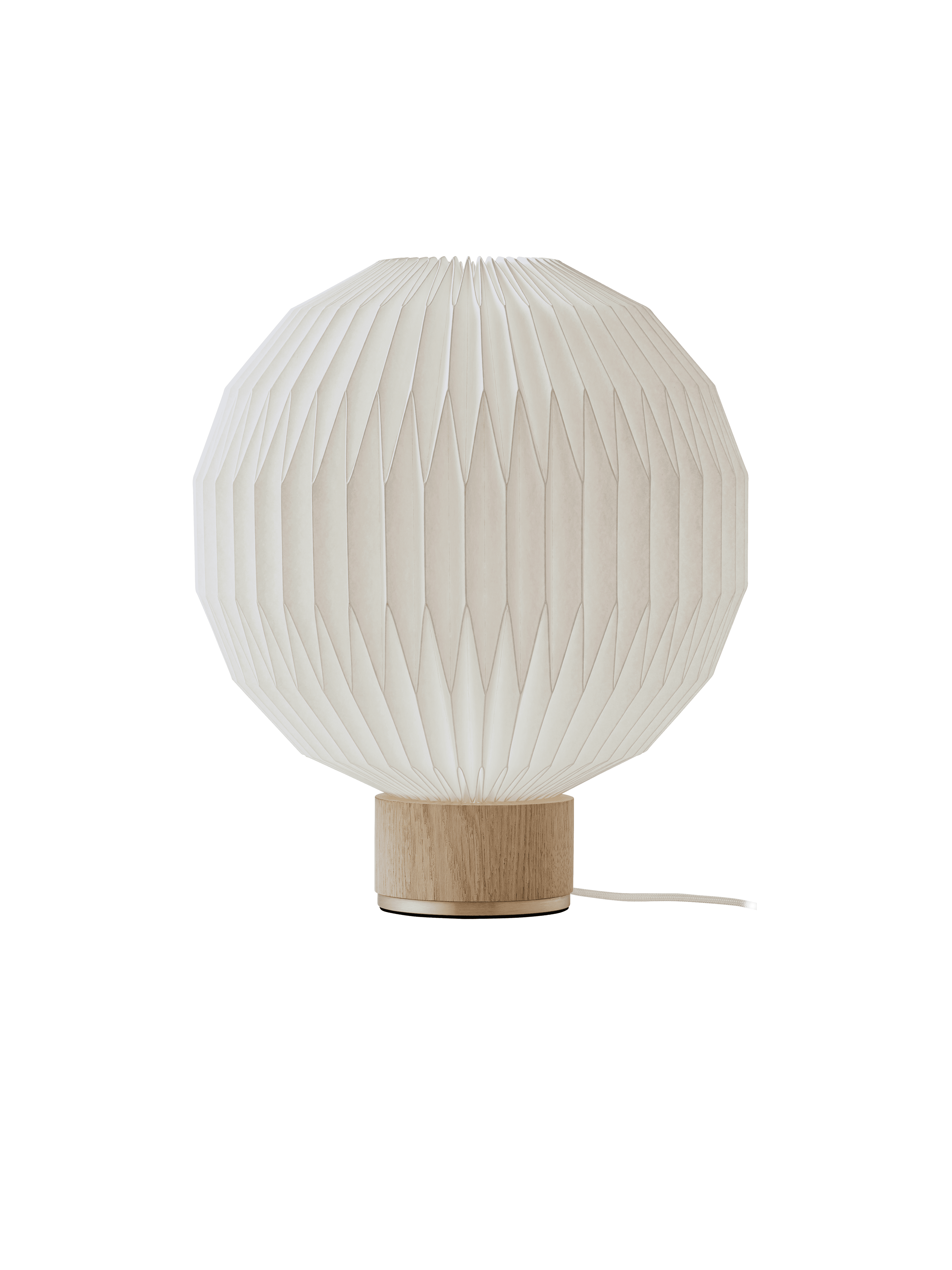 Stolní lampa MODEL 375 bílá s jasně dubovým podstavcem