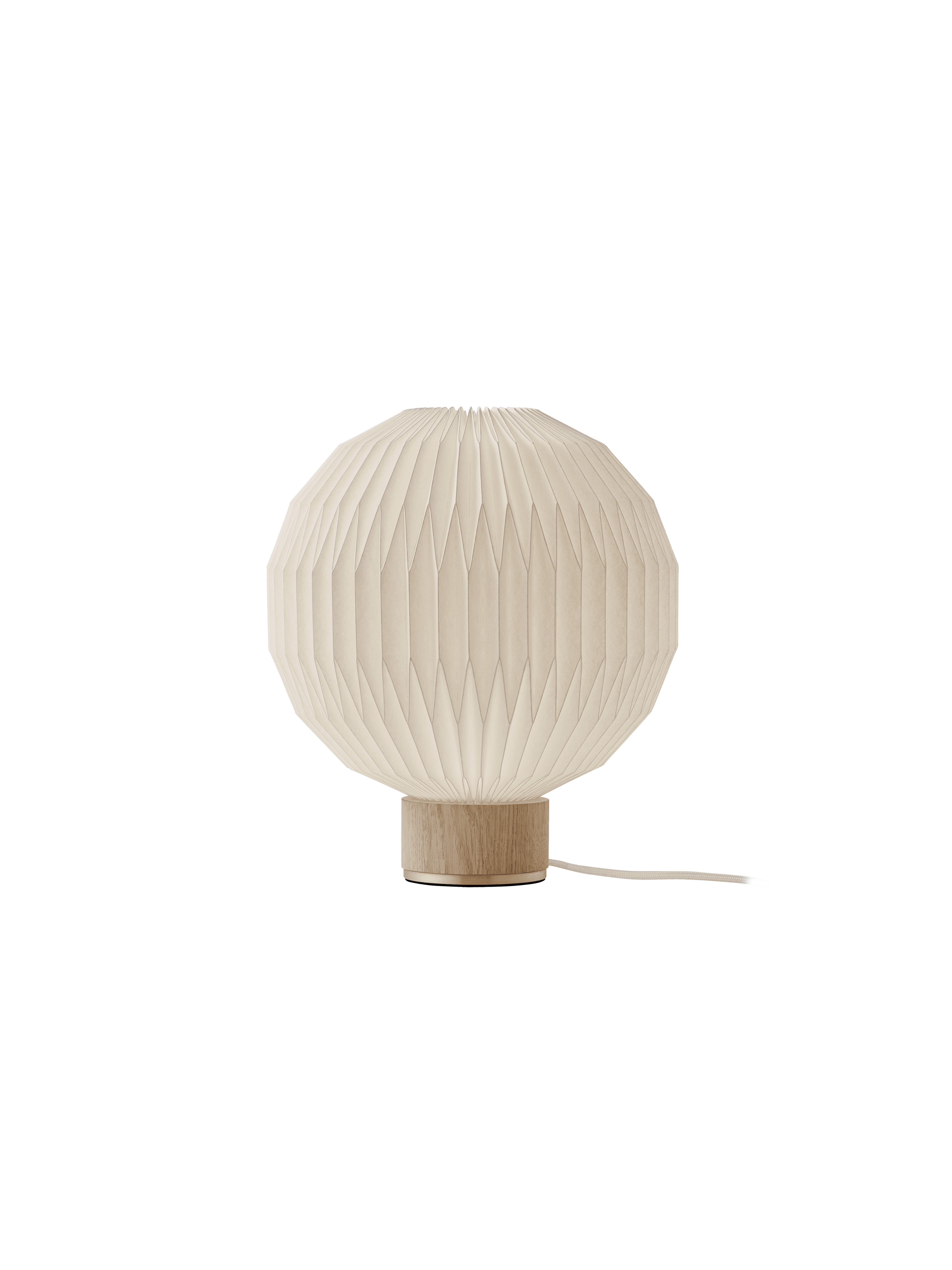 Stolní lampa MODEL 375 bílá s jasně dubovým podstavcem