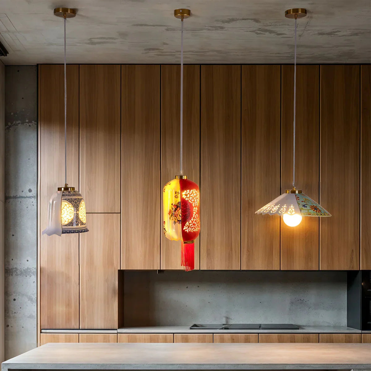 Lampa wisząca HYBRID LAUVIA biała porcelana