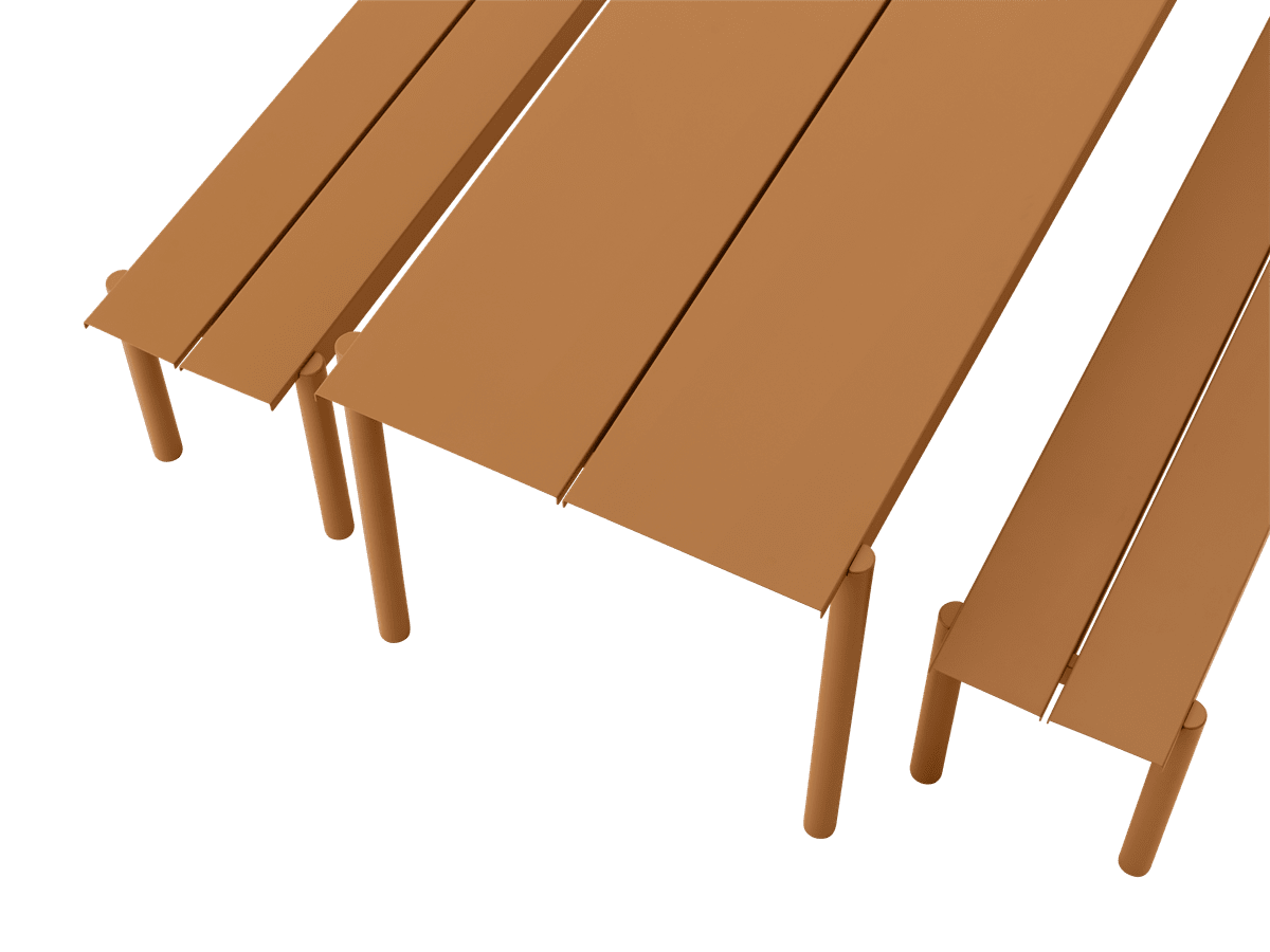 Zahradní lavice LINEAR oranžová ocel